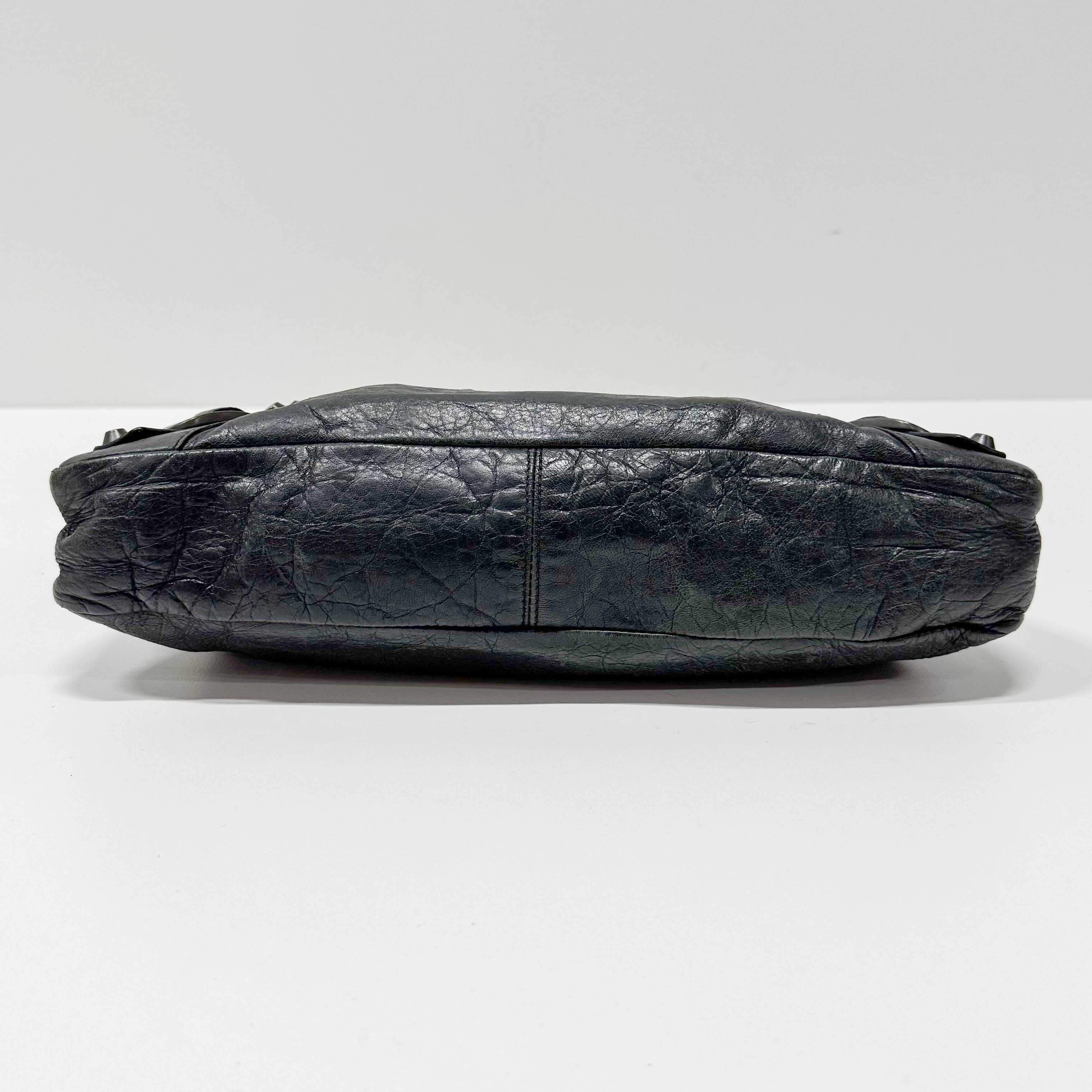 The First Black Calfskin Leather Handlebag