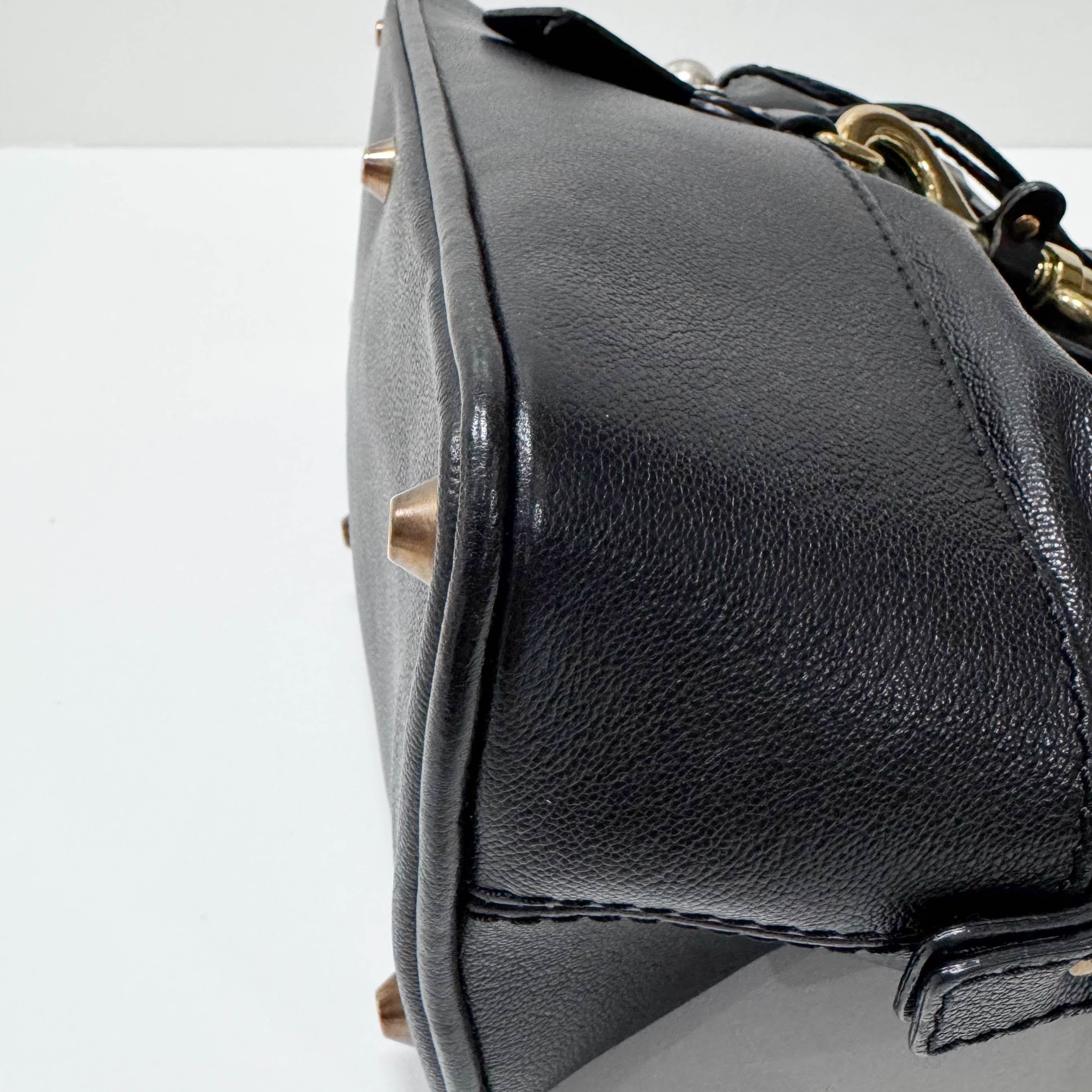 Kerala Black Leather Handbag