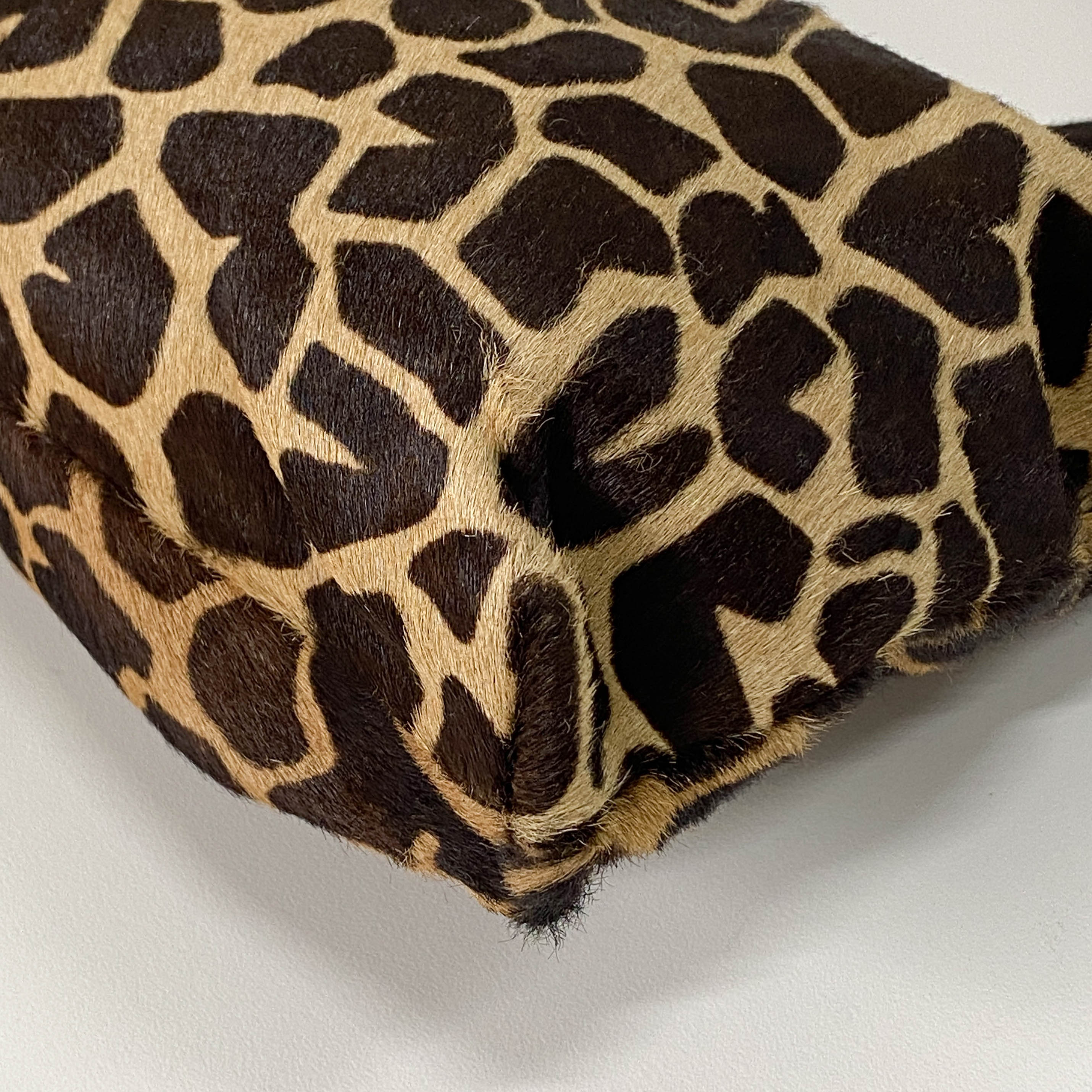 Zucca Giraffe Print Pony Hair Shoulder Bag