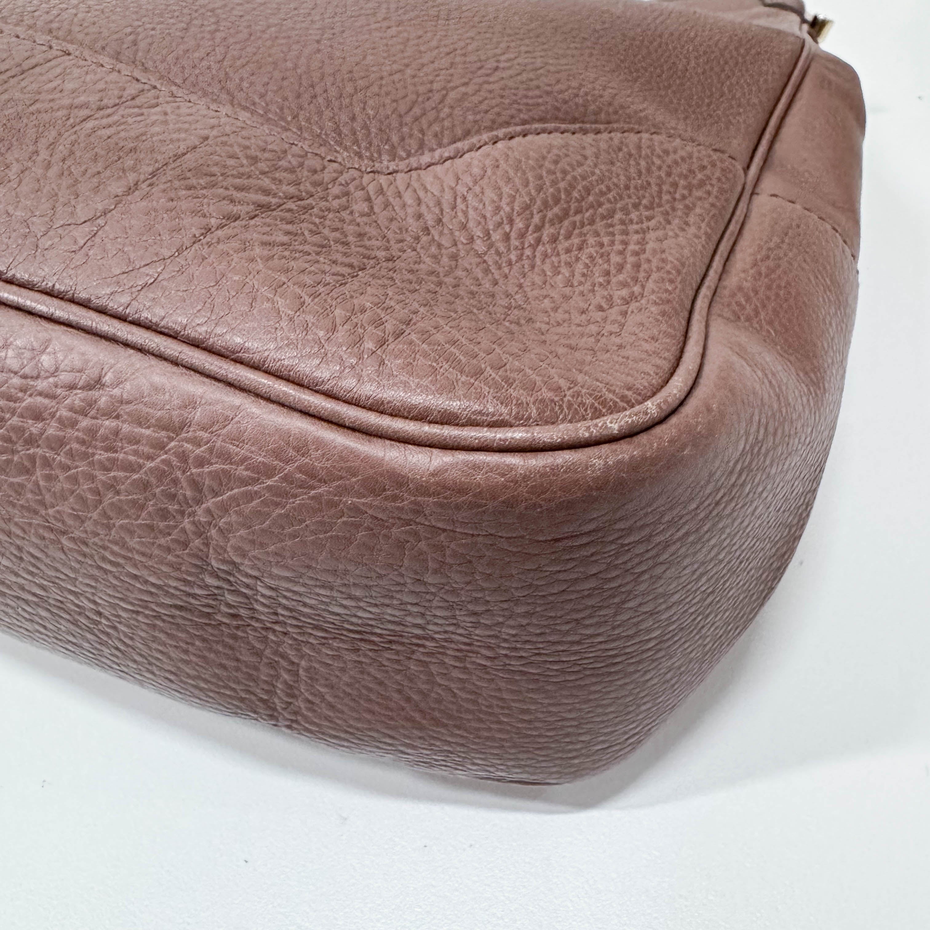 Bamboo Top Handle Tuape Leather Two Way Bag