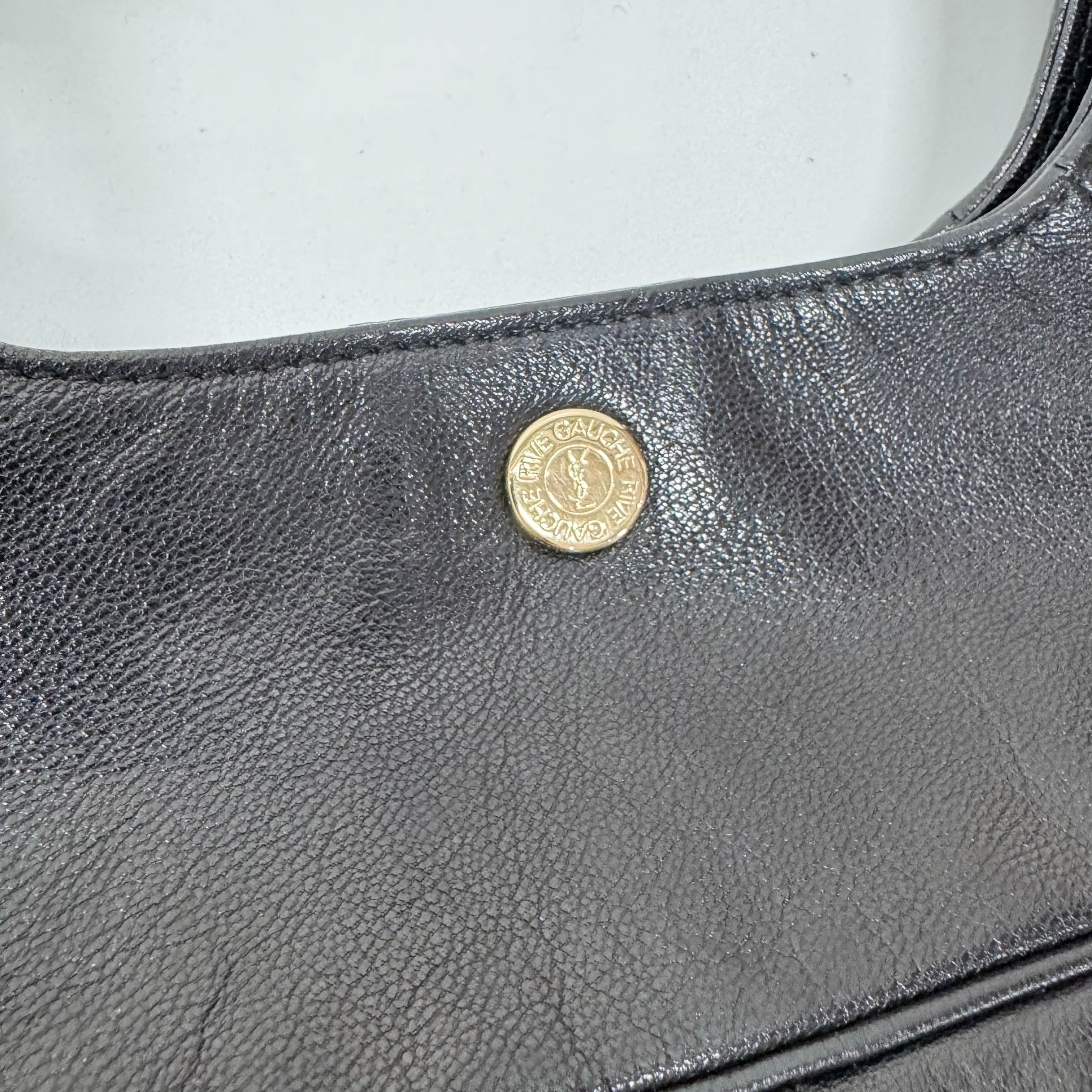 Mombasa Black Leather Double Buffalo Horn Shoulder Bag