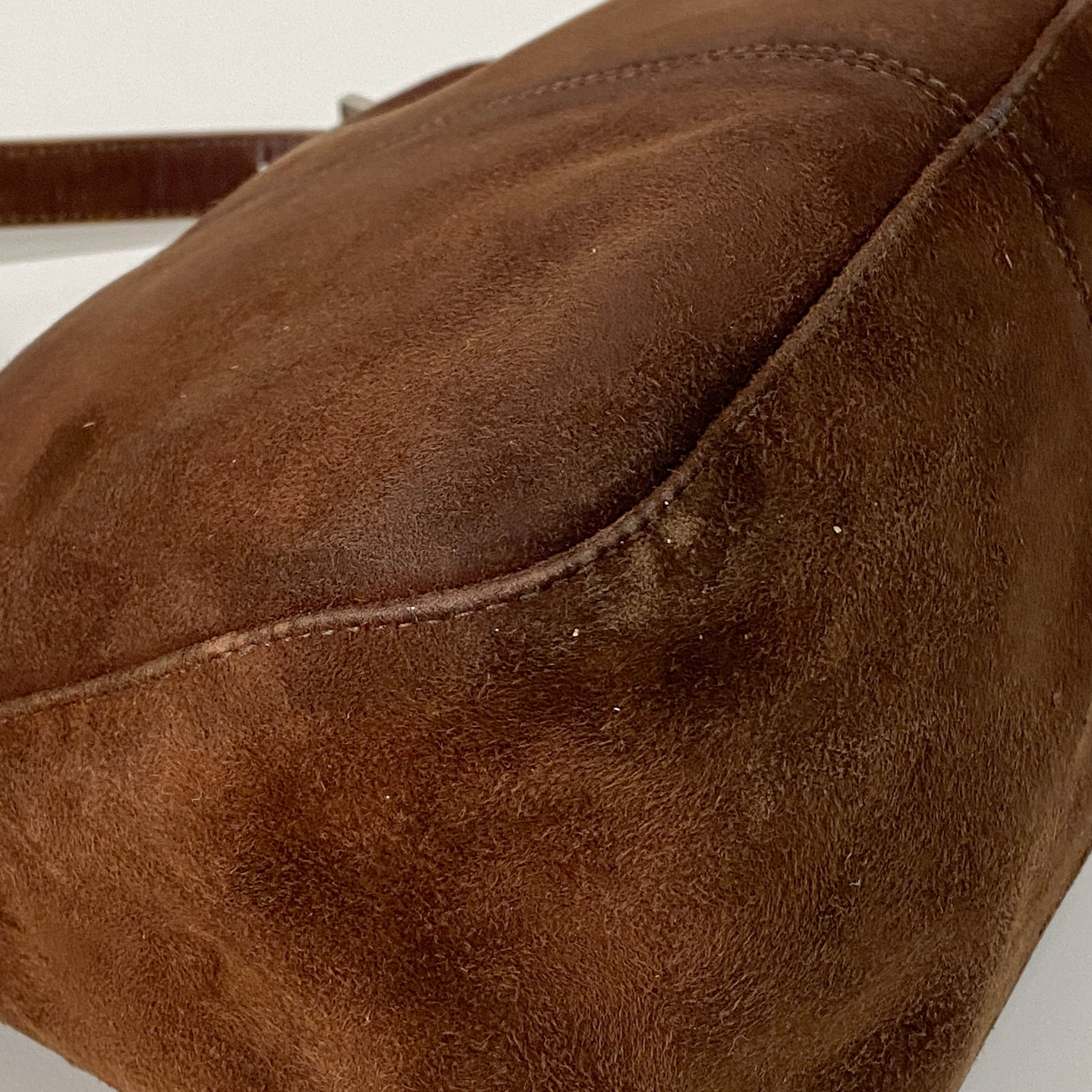 Vintage Brown Suede Shoulder Bag