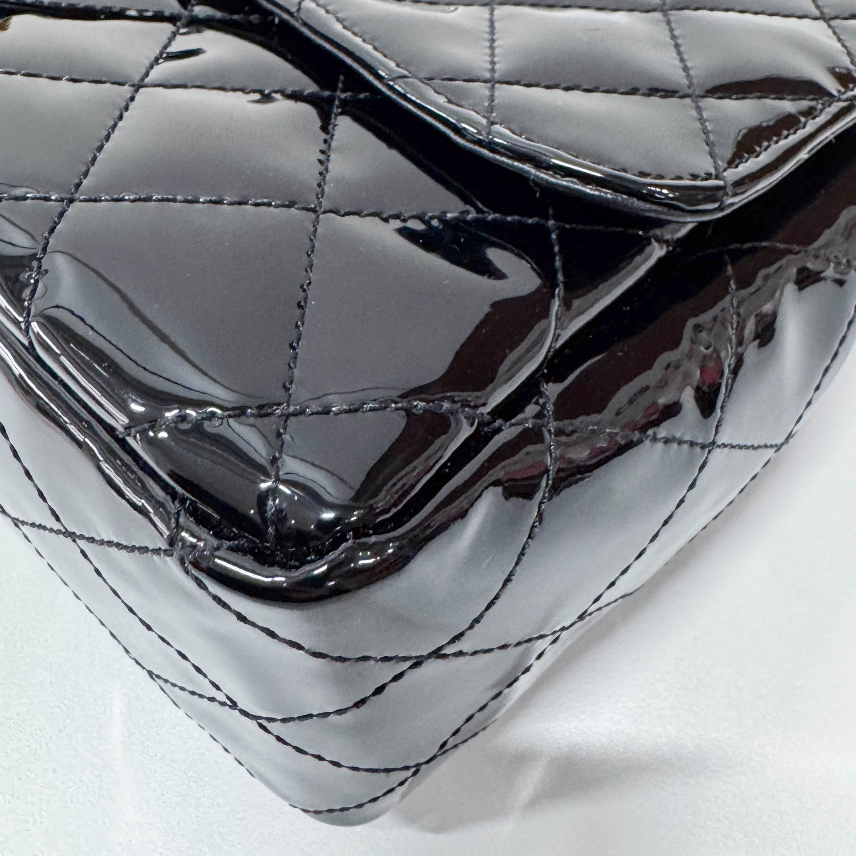 Timeless Classic Flap BlackPatent Leather Shoulder/Crossbody Bag