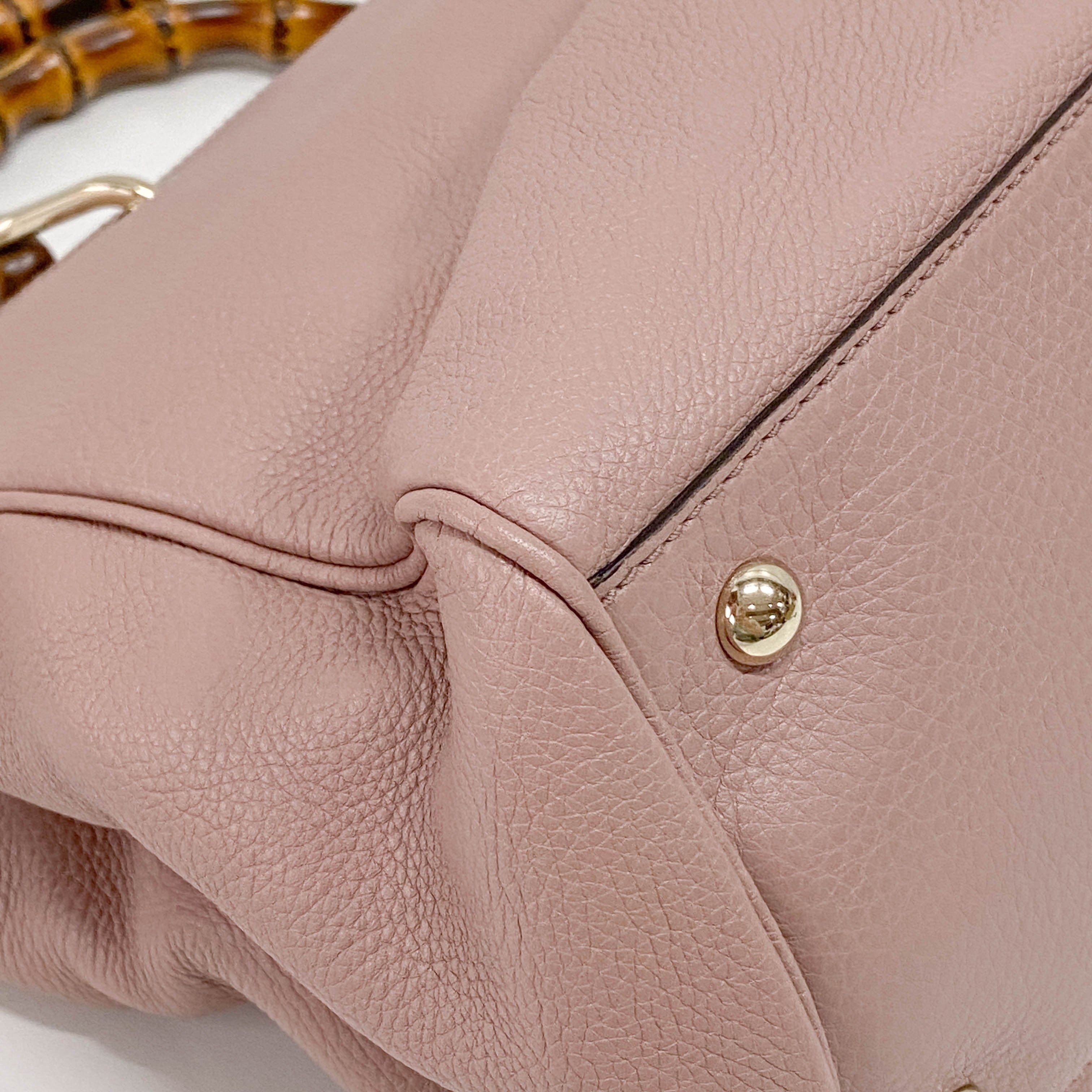 Bamboo Shopper Pink Leather Two Way Bag