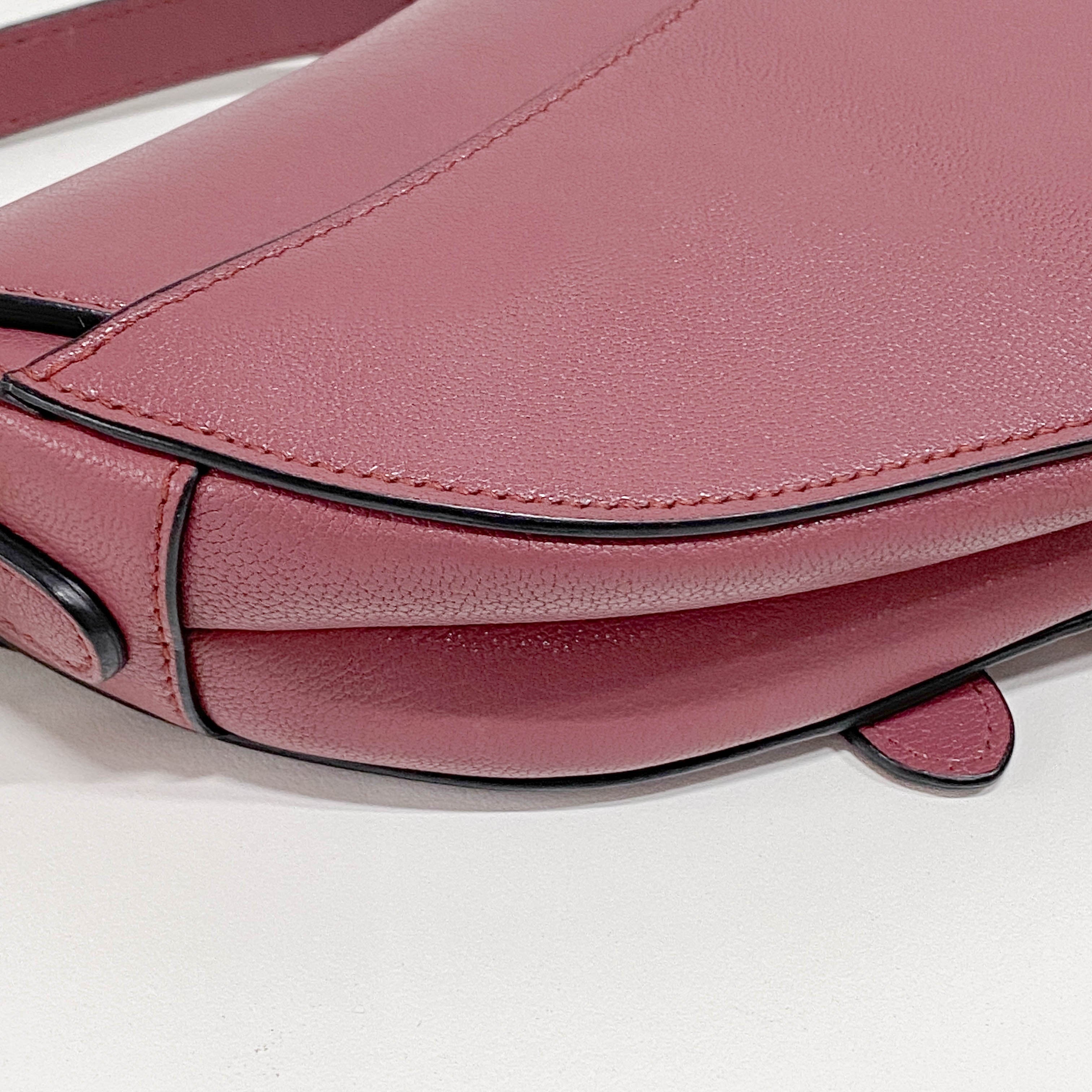 Saddle Purple/Pink Leather Shoulder Bag