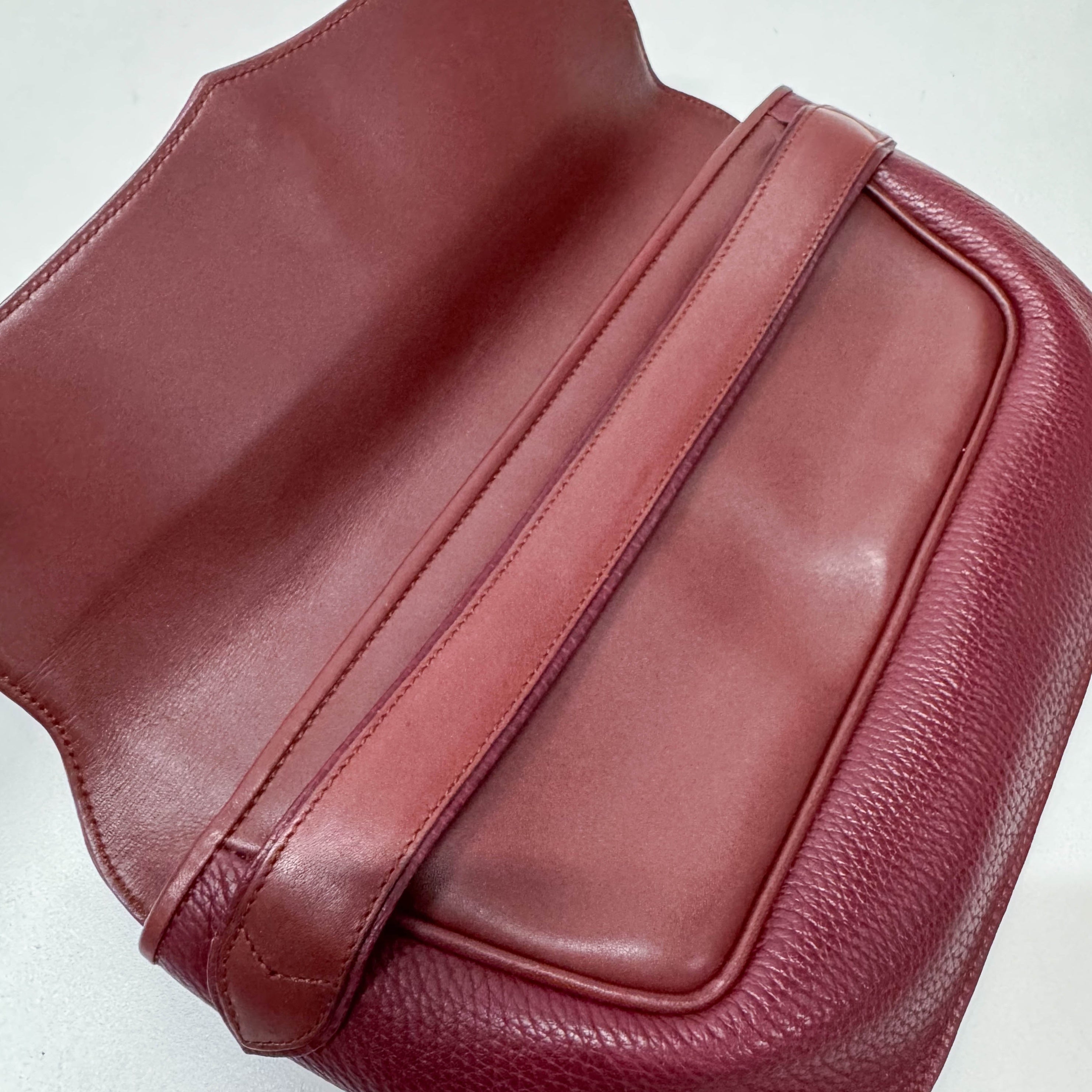 Must de Burgundy Leather Clutch Bag