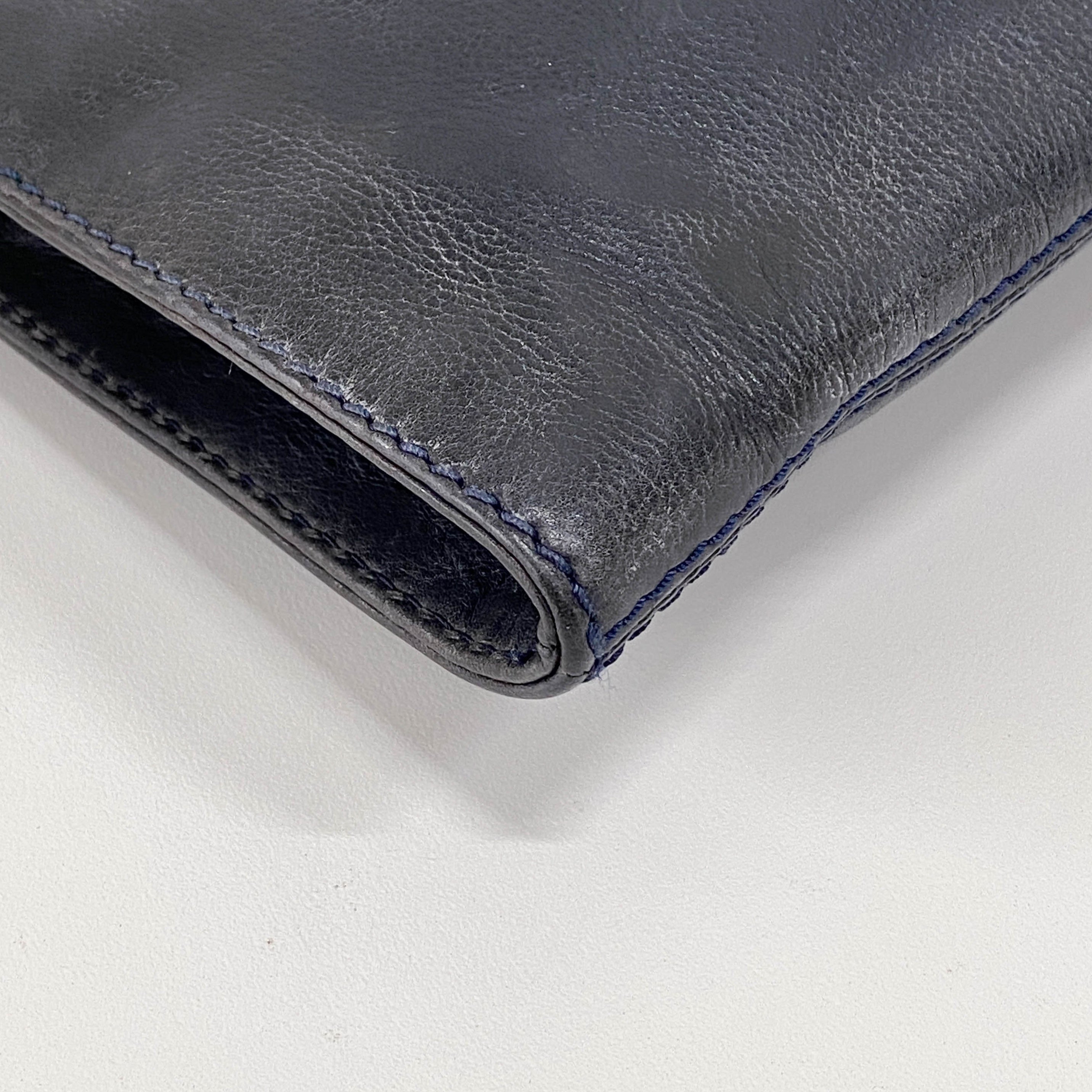 Vintage Black Leather Rectagular Handbag