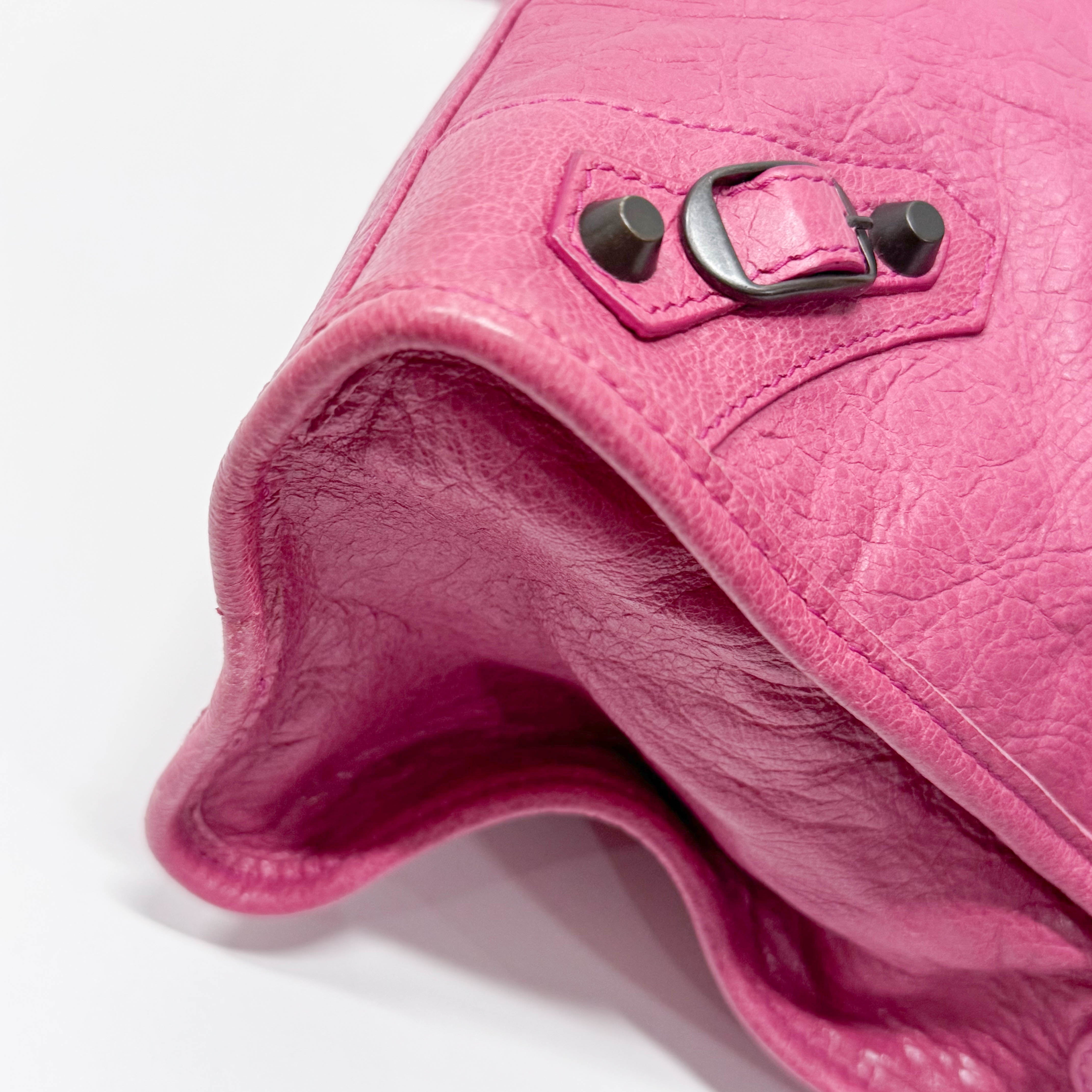 The City Pink Calfskin Leather Two Way Bag