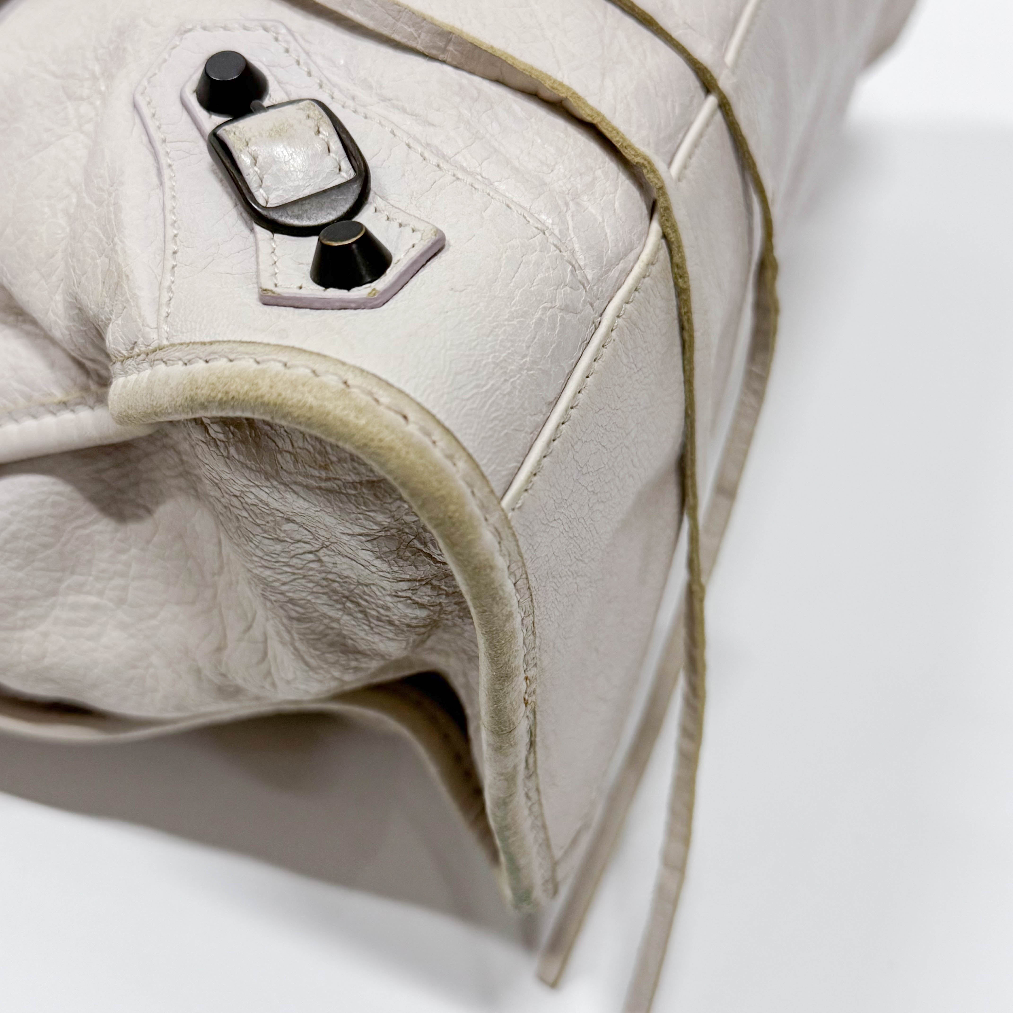 The City Beige Calfskin Leather Two Way Bag