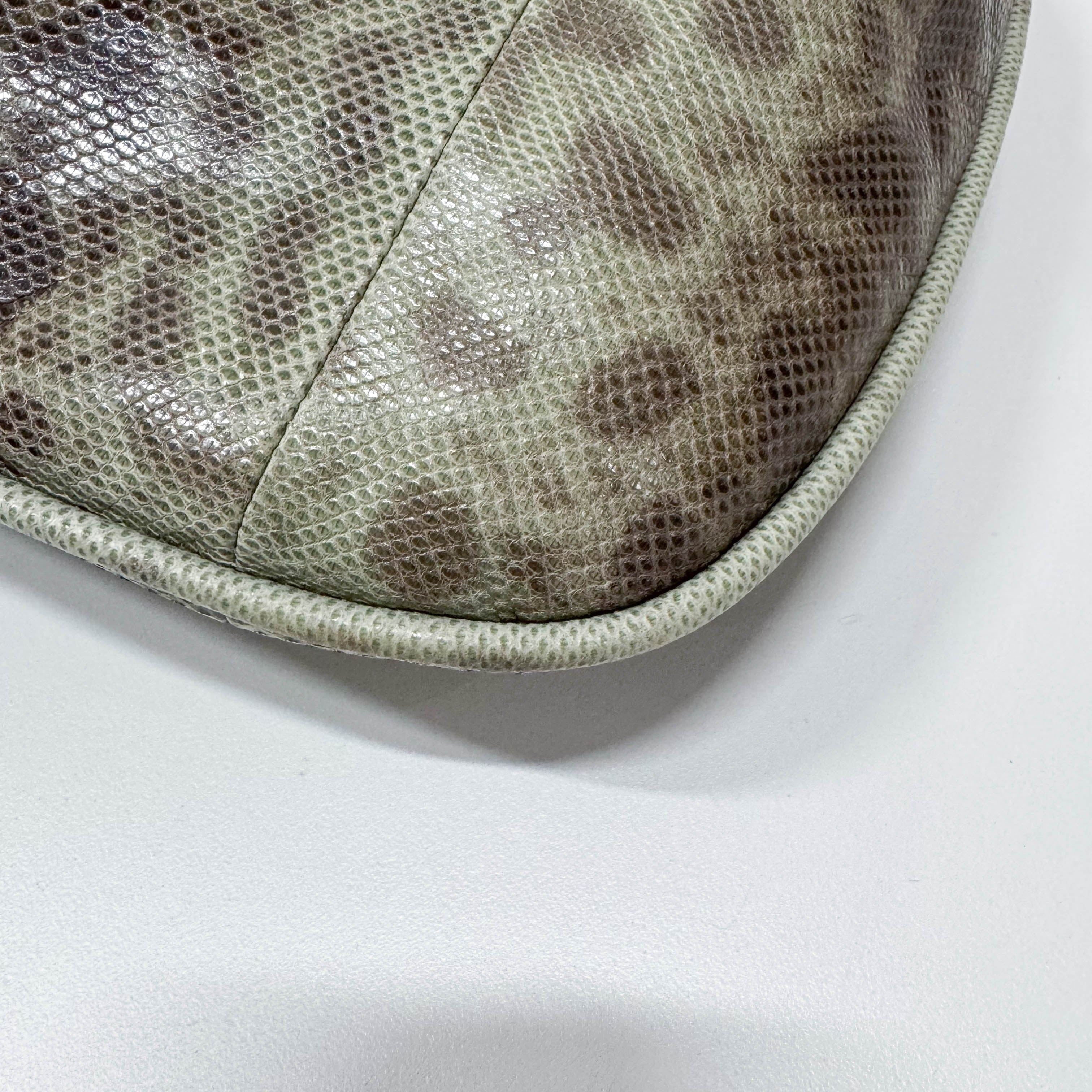 Green Python Leather Hobo Bag