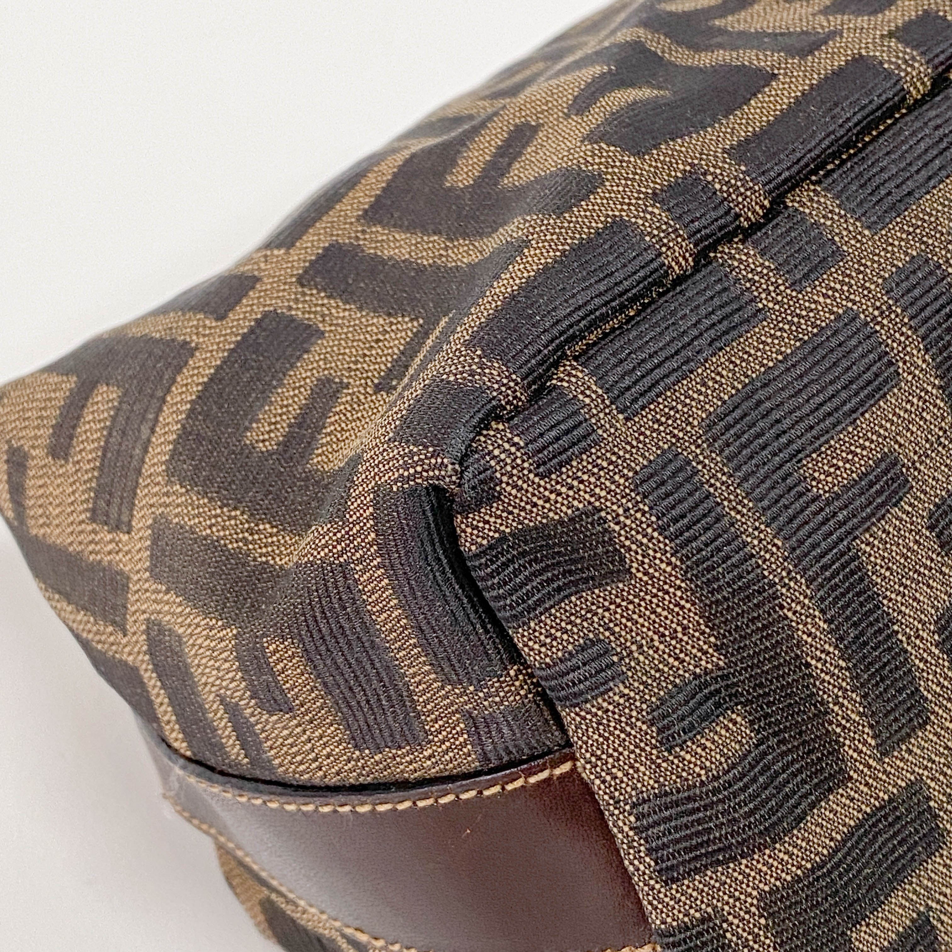 Zucca Brown Canvas Vanity Pouch