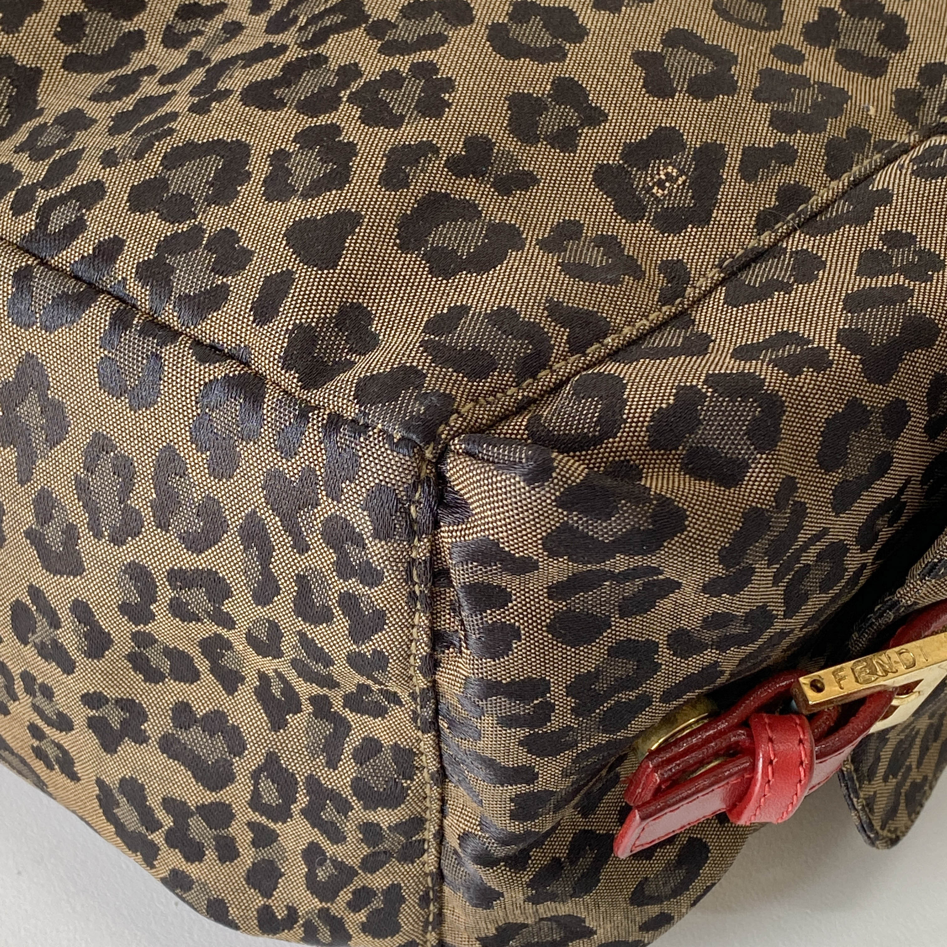 Brown Leopard Print Canvas Backpack