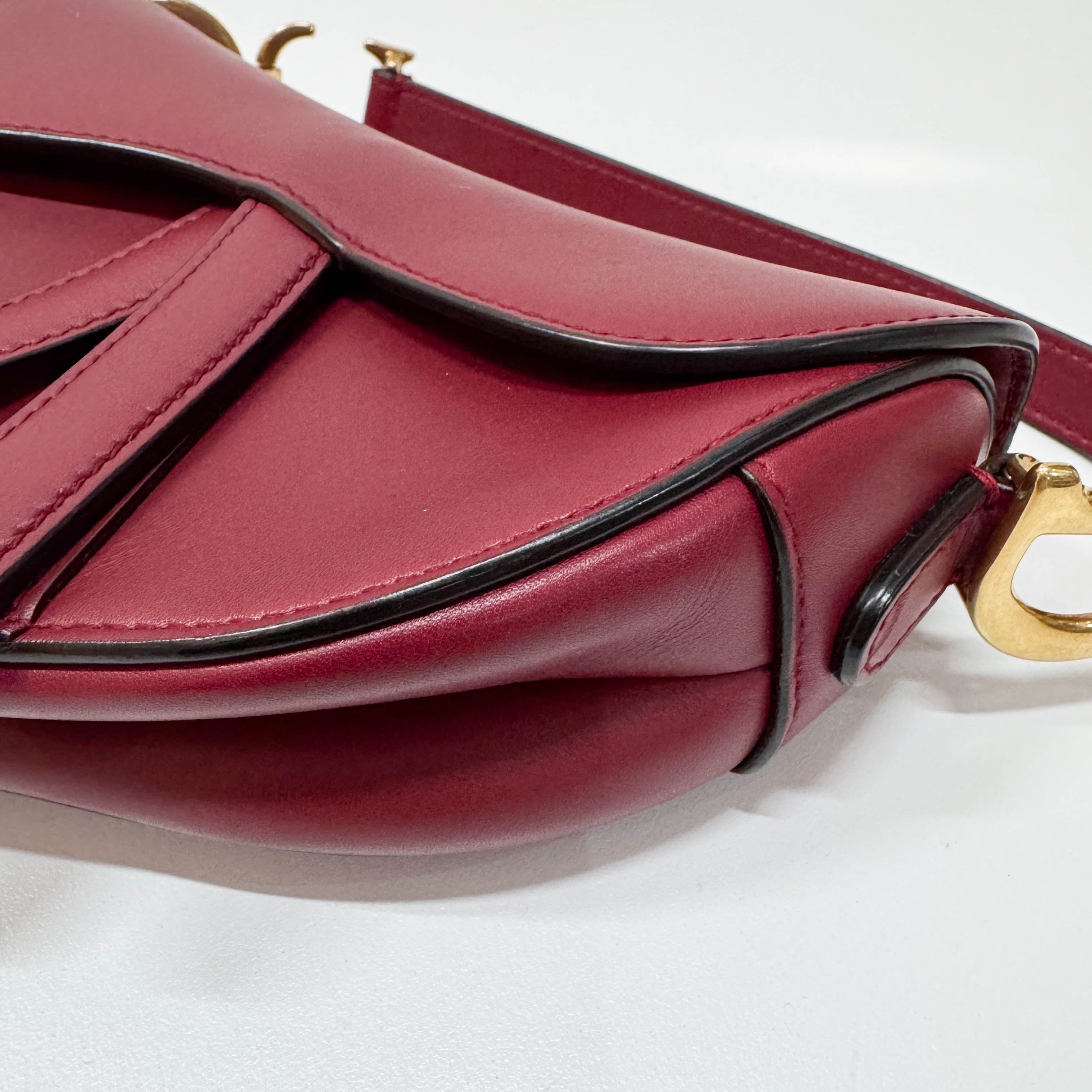 Saddle Red Leather Shoulder Bag