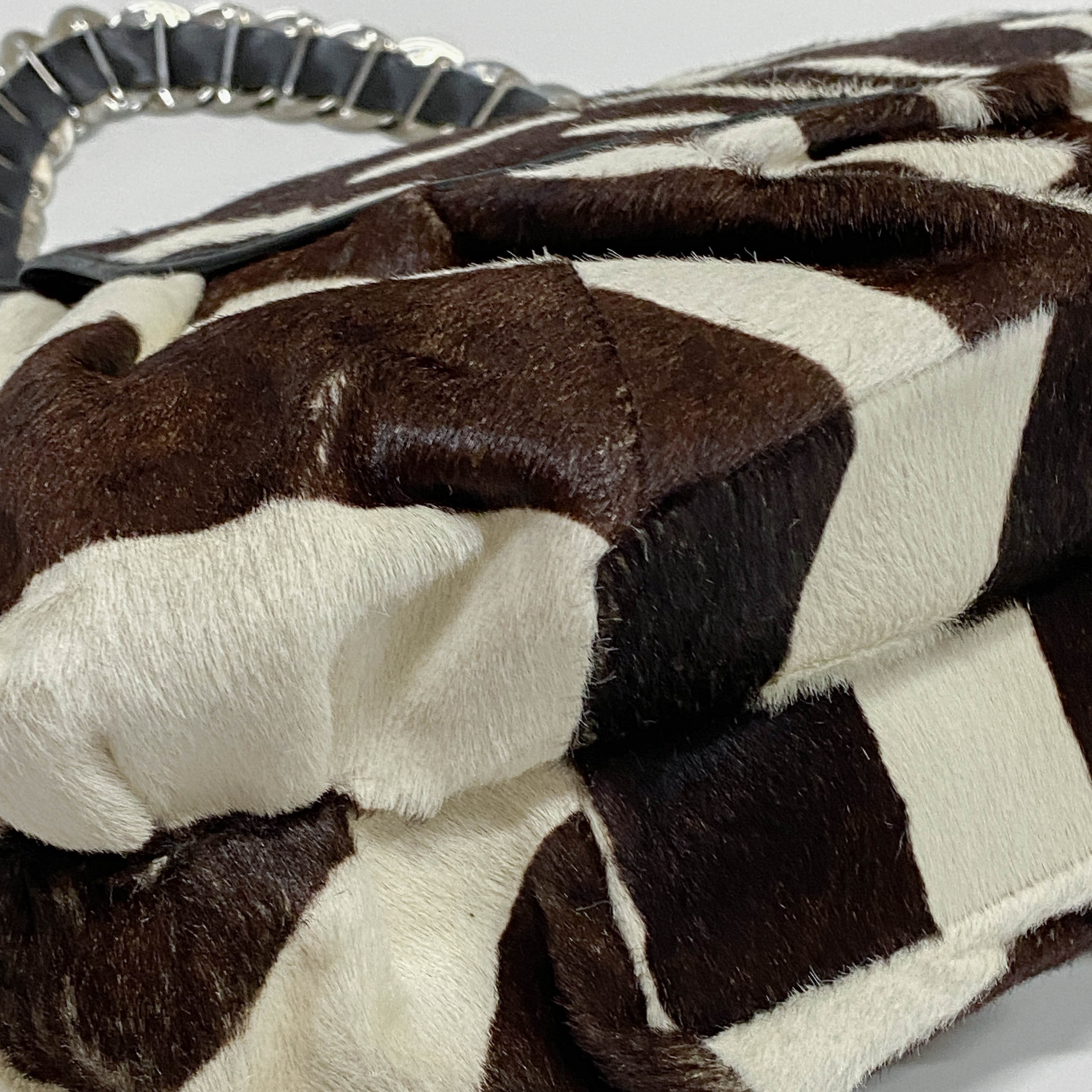 Jazzclub Zebra Print Pony Hair Shoulder Bag