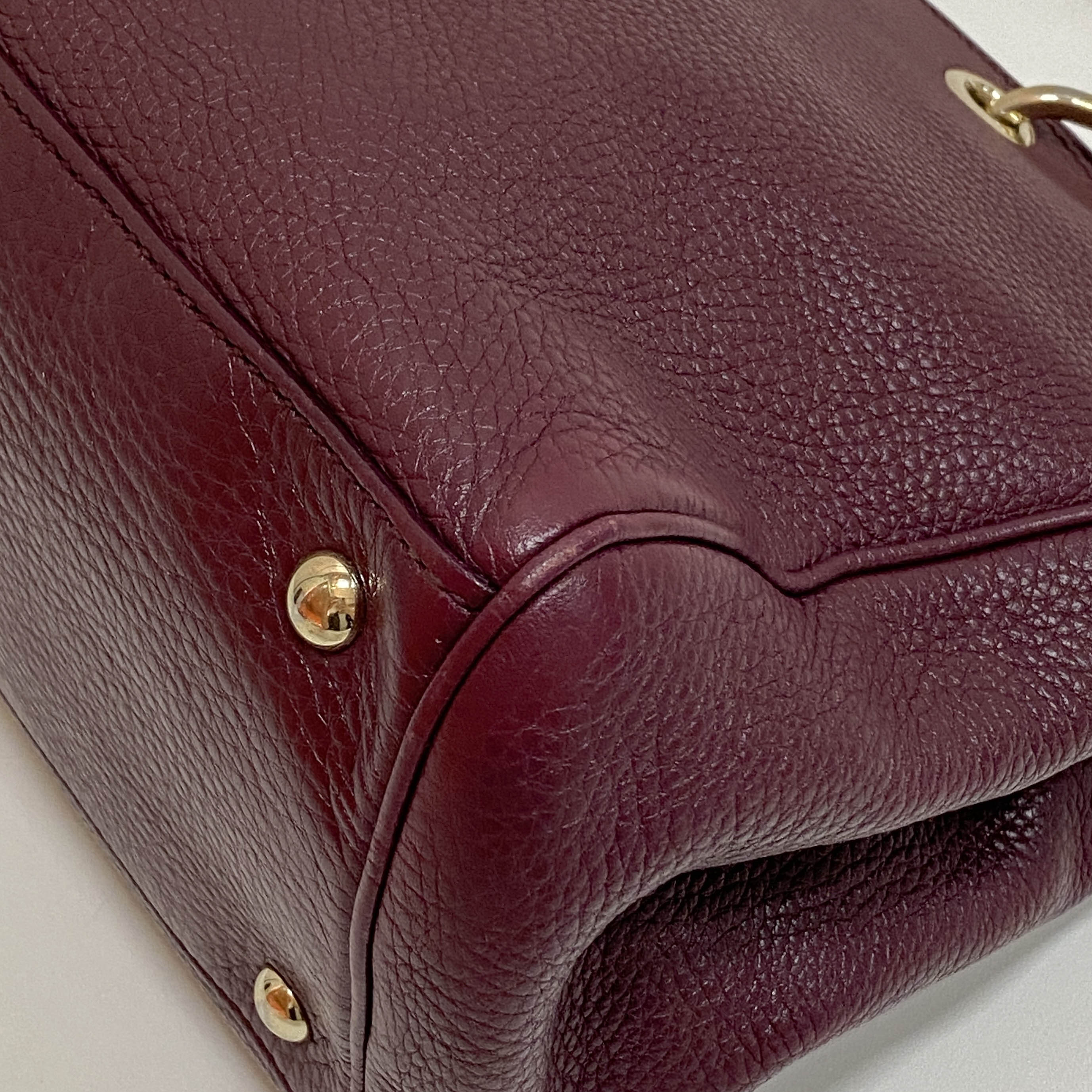 Bamboo Shopper Burgundy Leather Two Way Bag