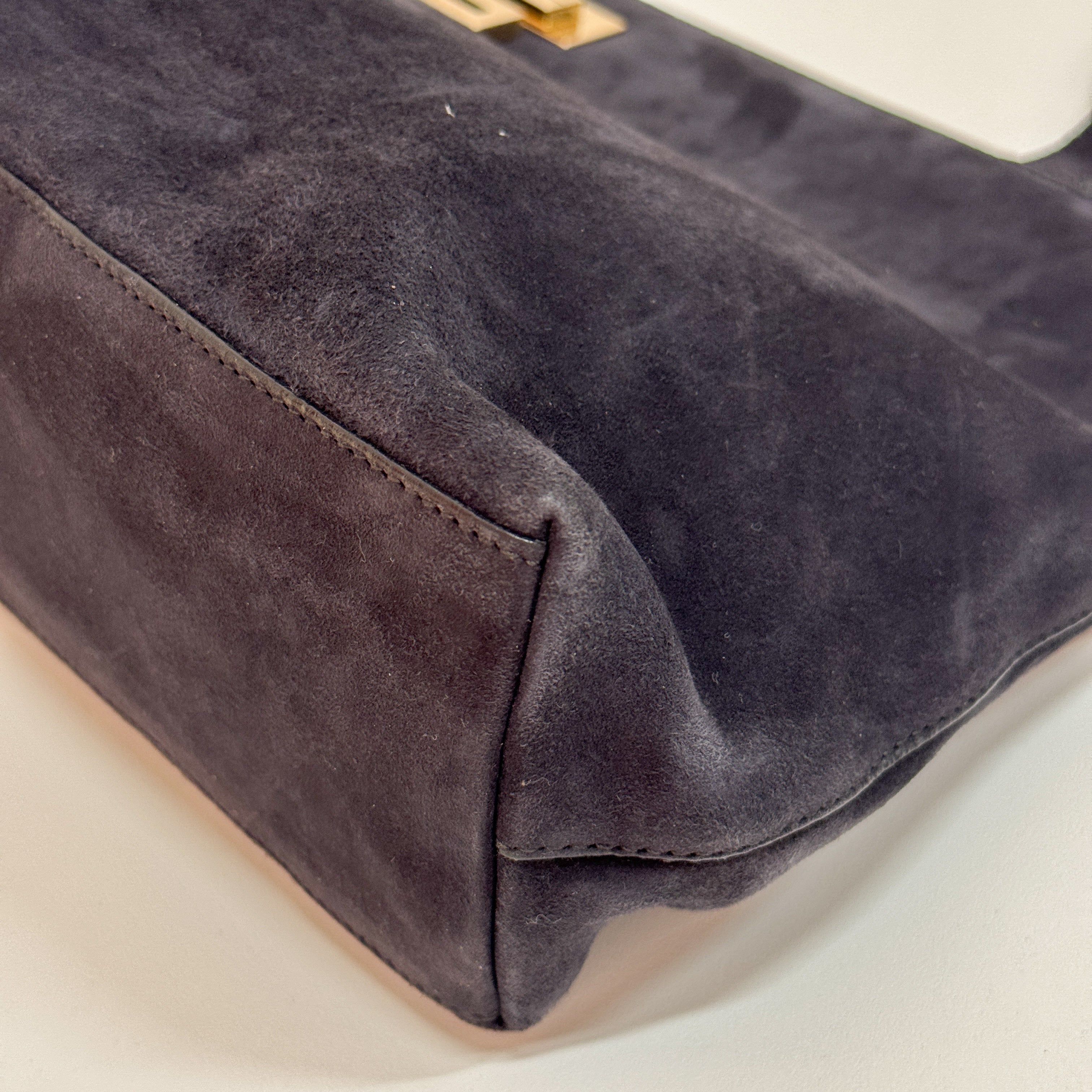 Black Suede Tote Bag