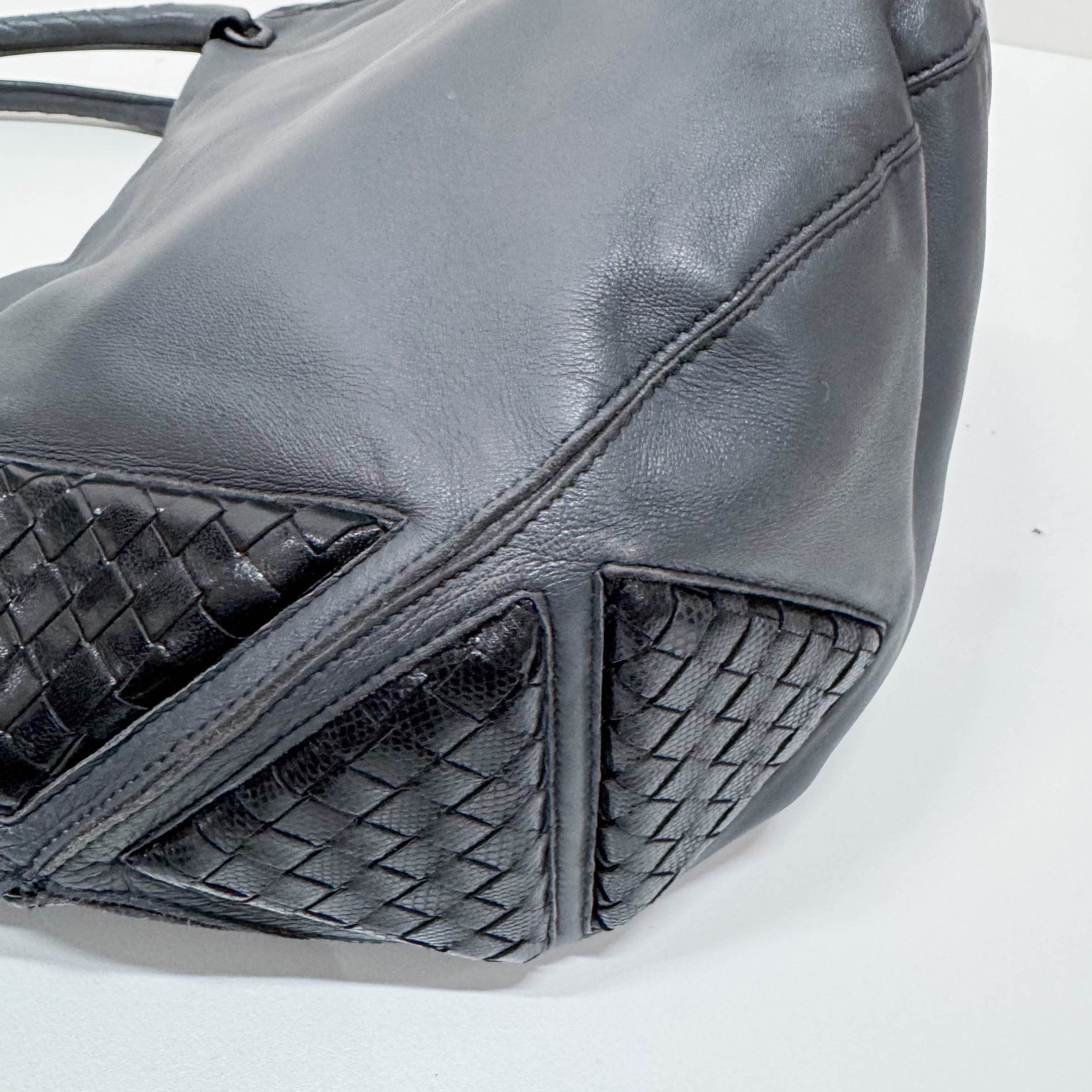 Vintage Grey Leather Two Way Bag