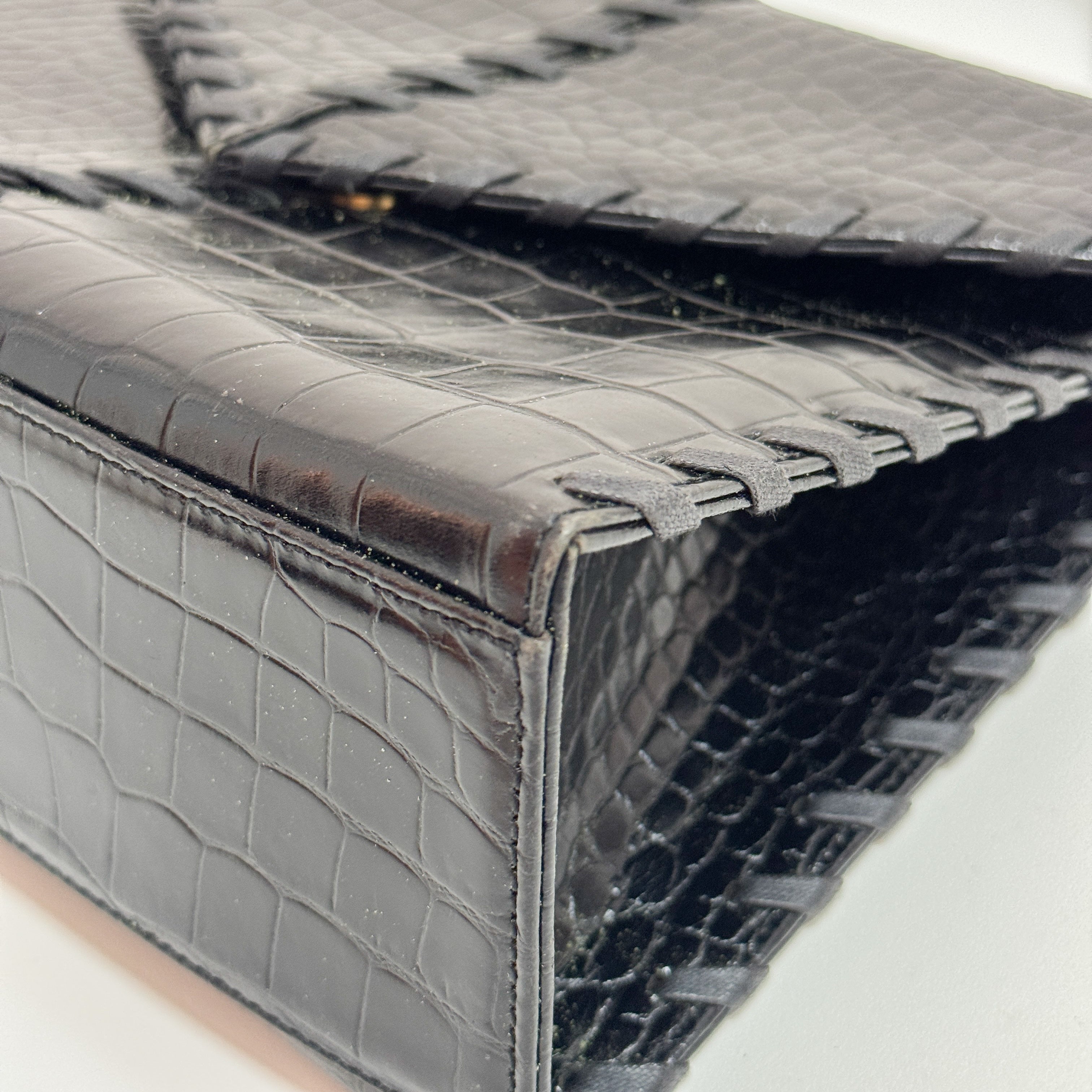 Cassandra Black Leather Handbag