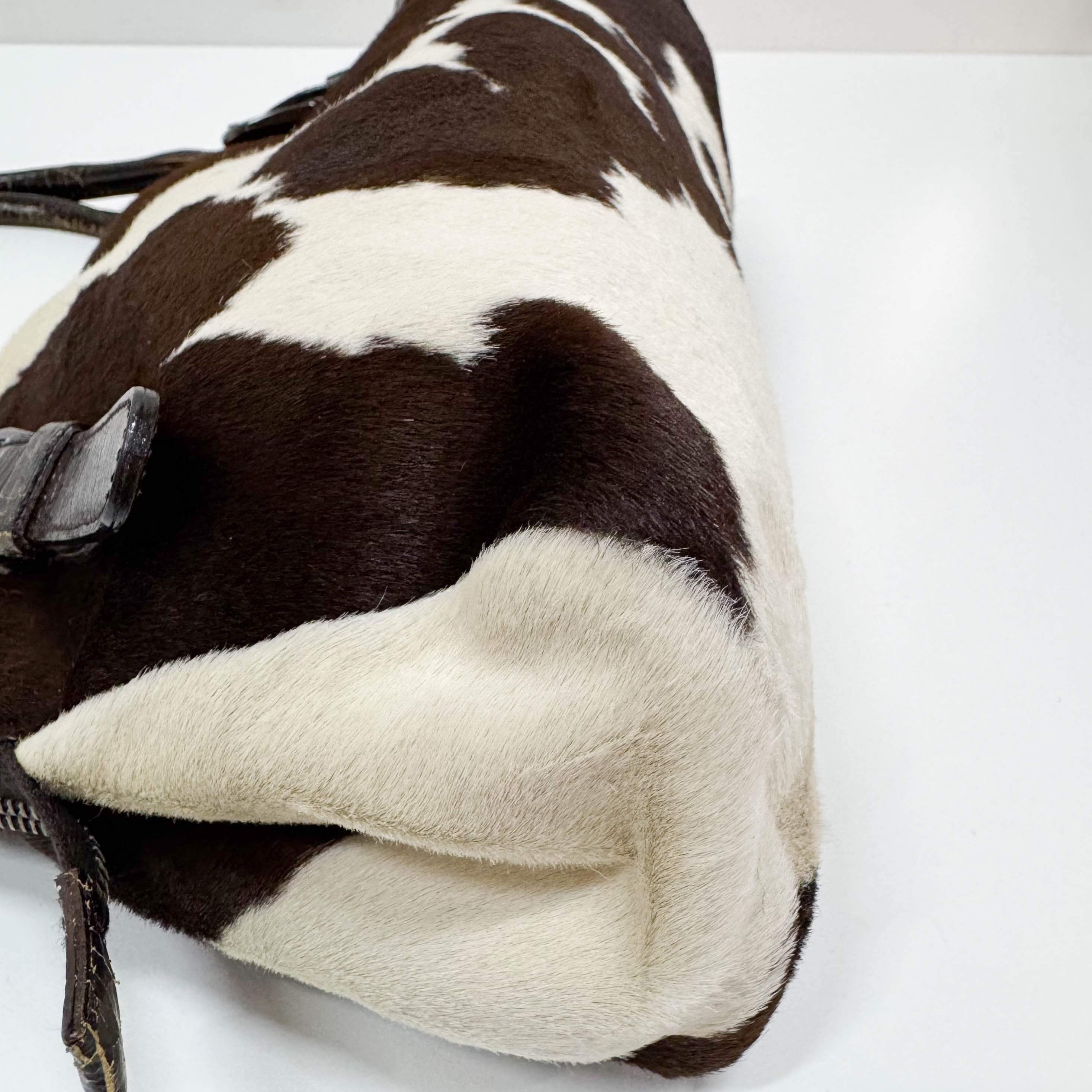 Cow Print Brown/White Pony Hair Shoulder Bag