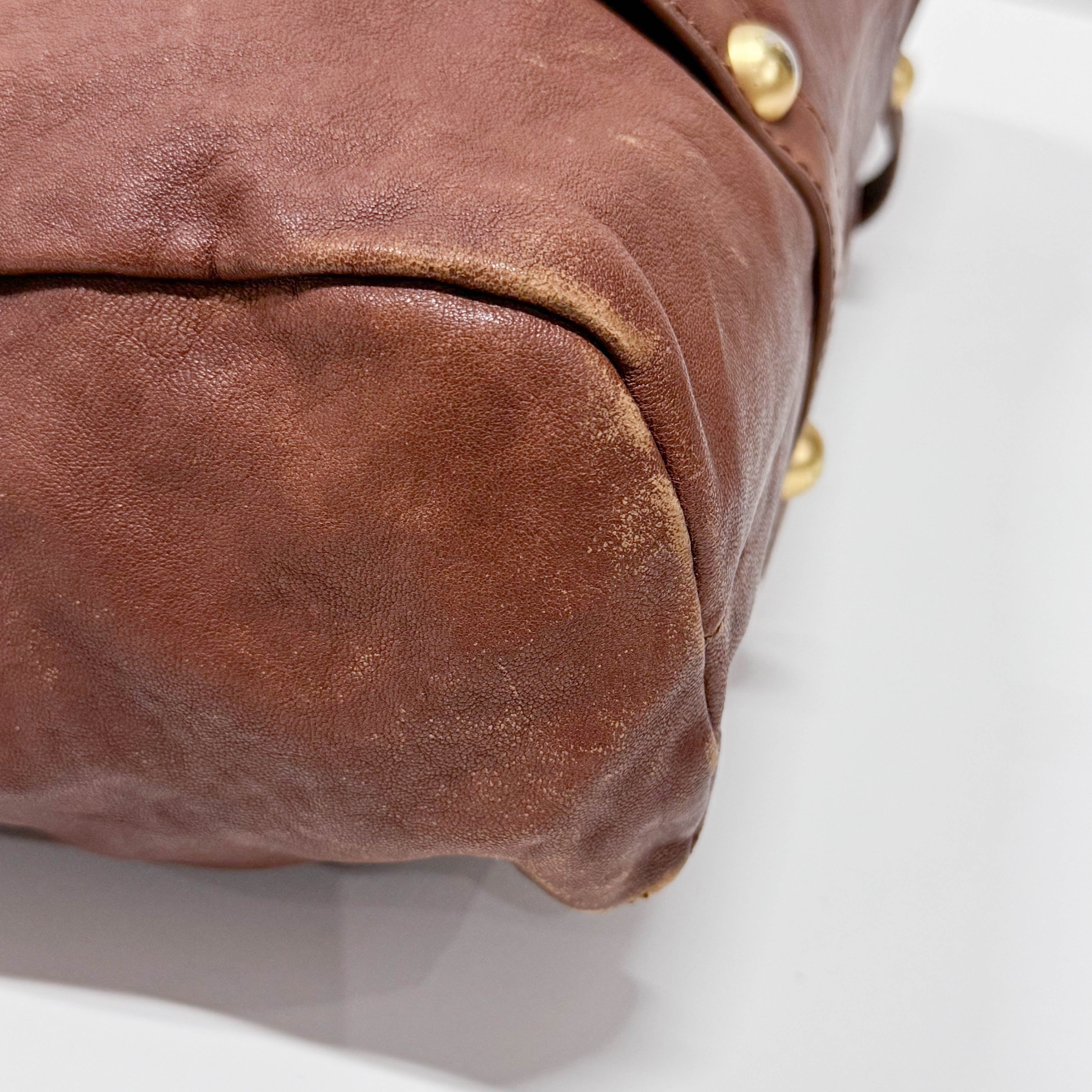 Vittelo Brown Leather Hand Bag