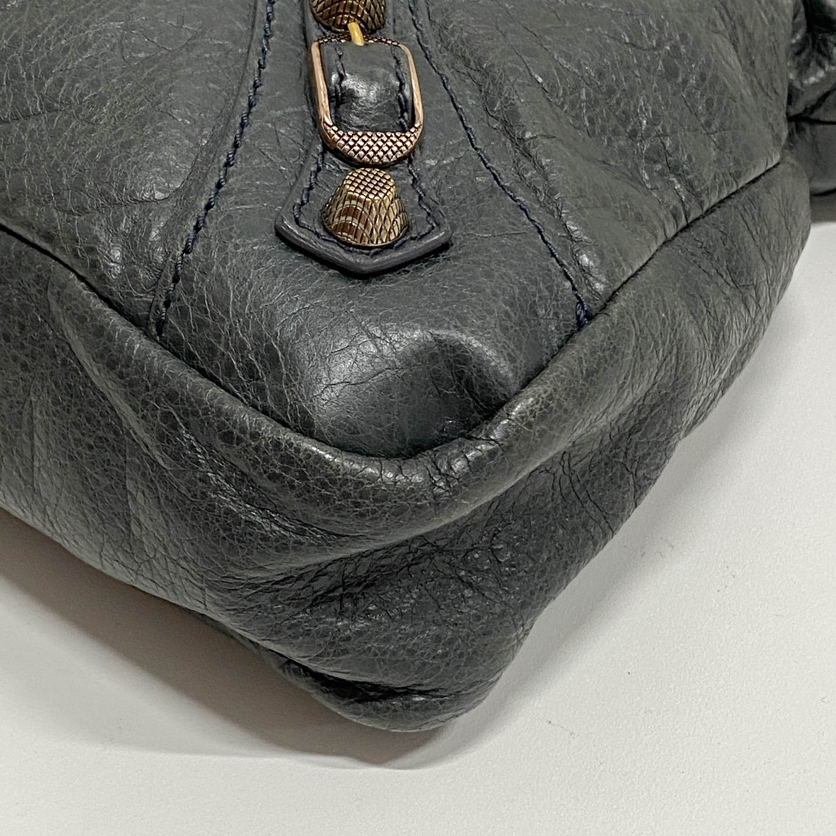 The Town Grey Calfskin Leather Two Way Bag