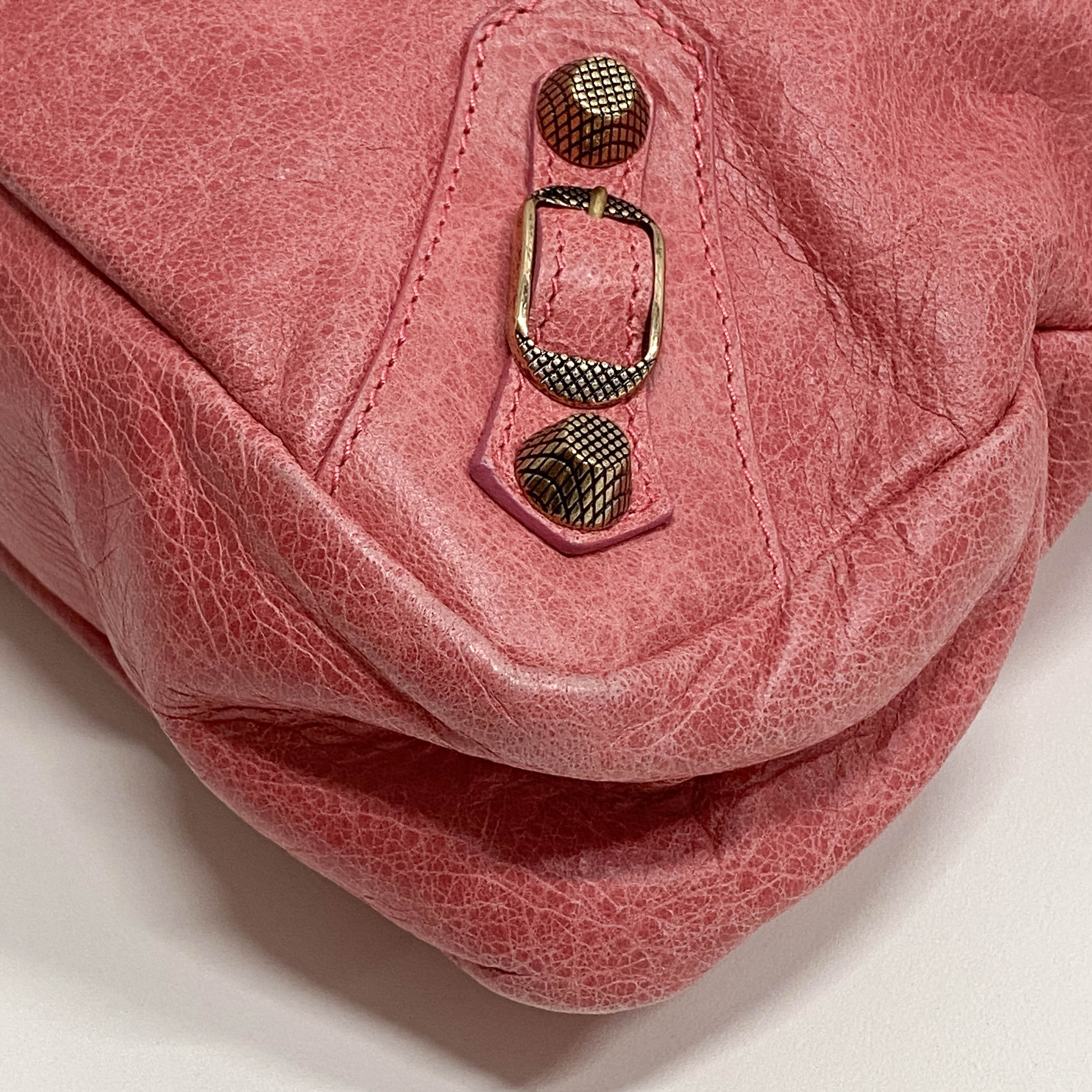 The Town Pink Calfskin Leather Two Way Bag