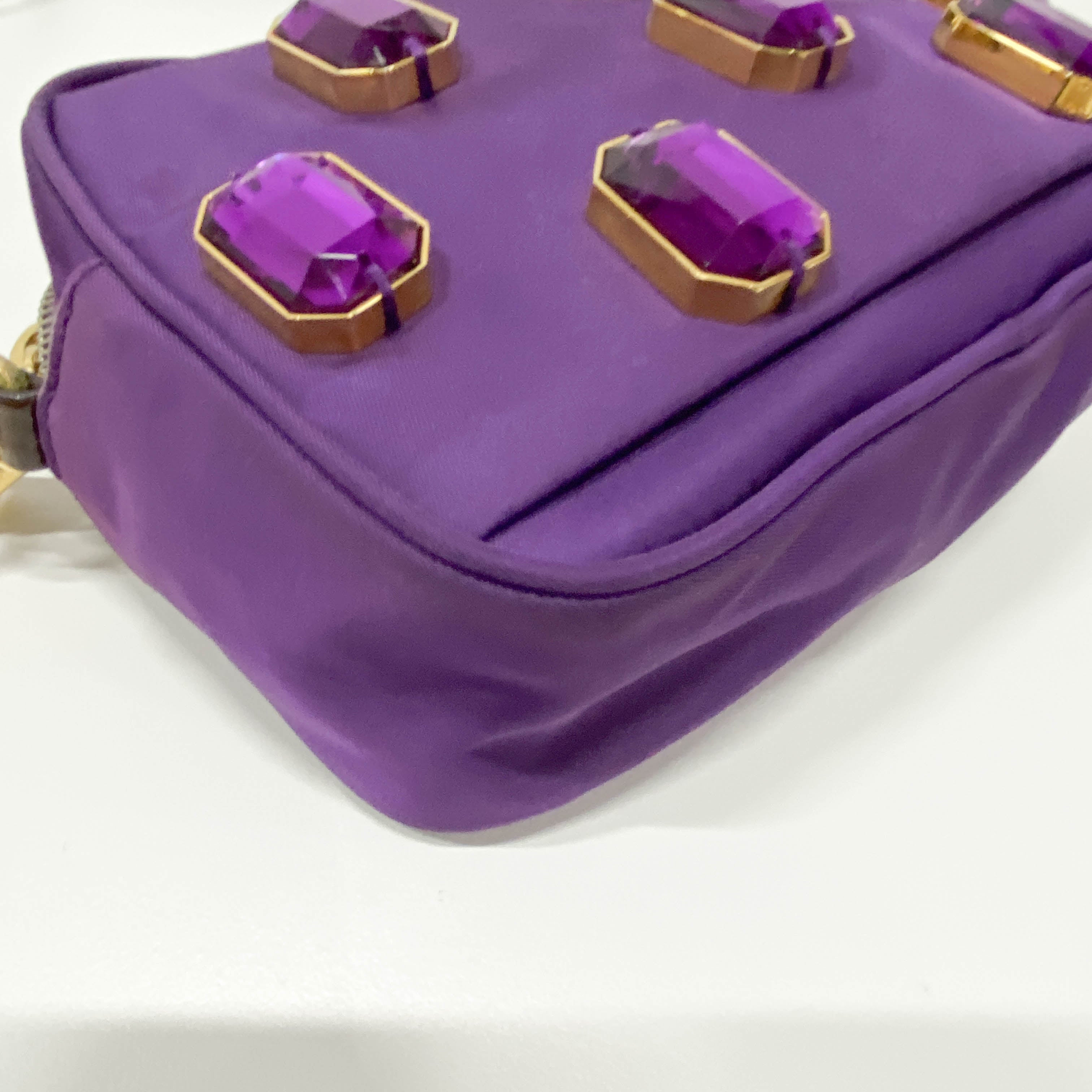Tessuto Pietre Purple Nylon Crossbody Bag