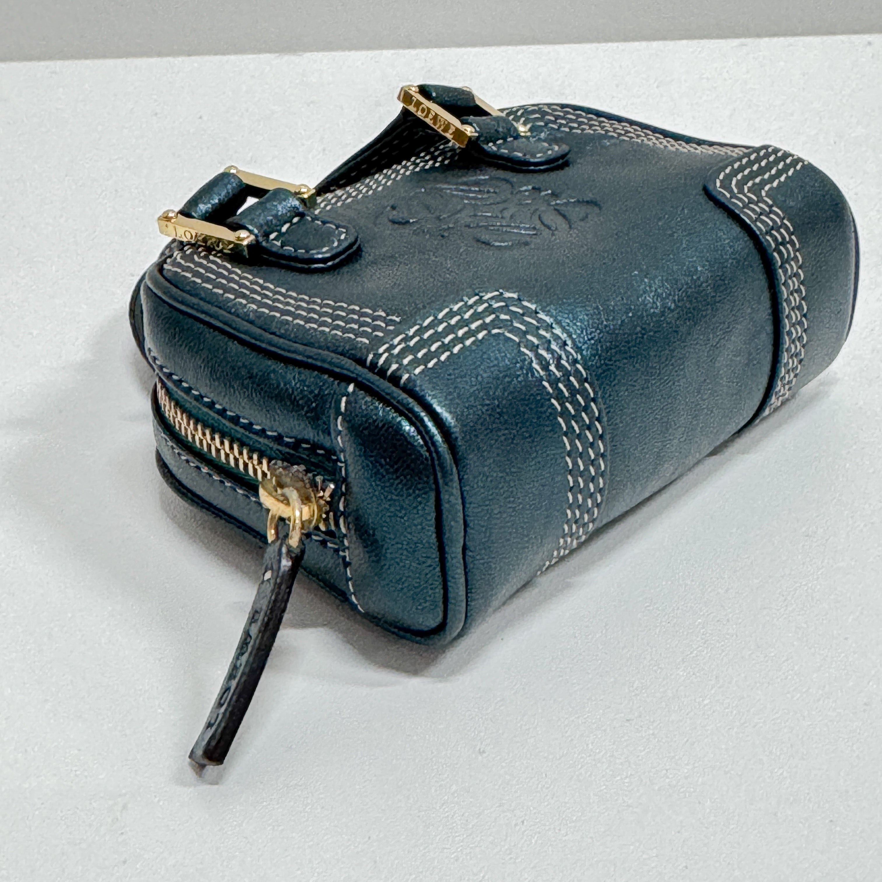 Amazona Micro Mini Blue Leather Two Way Bag