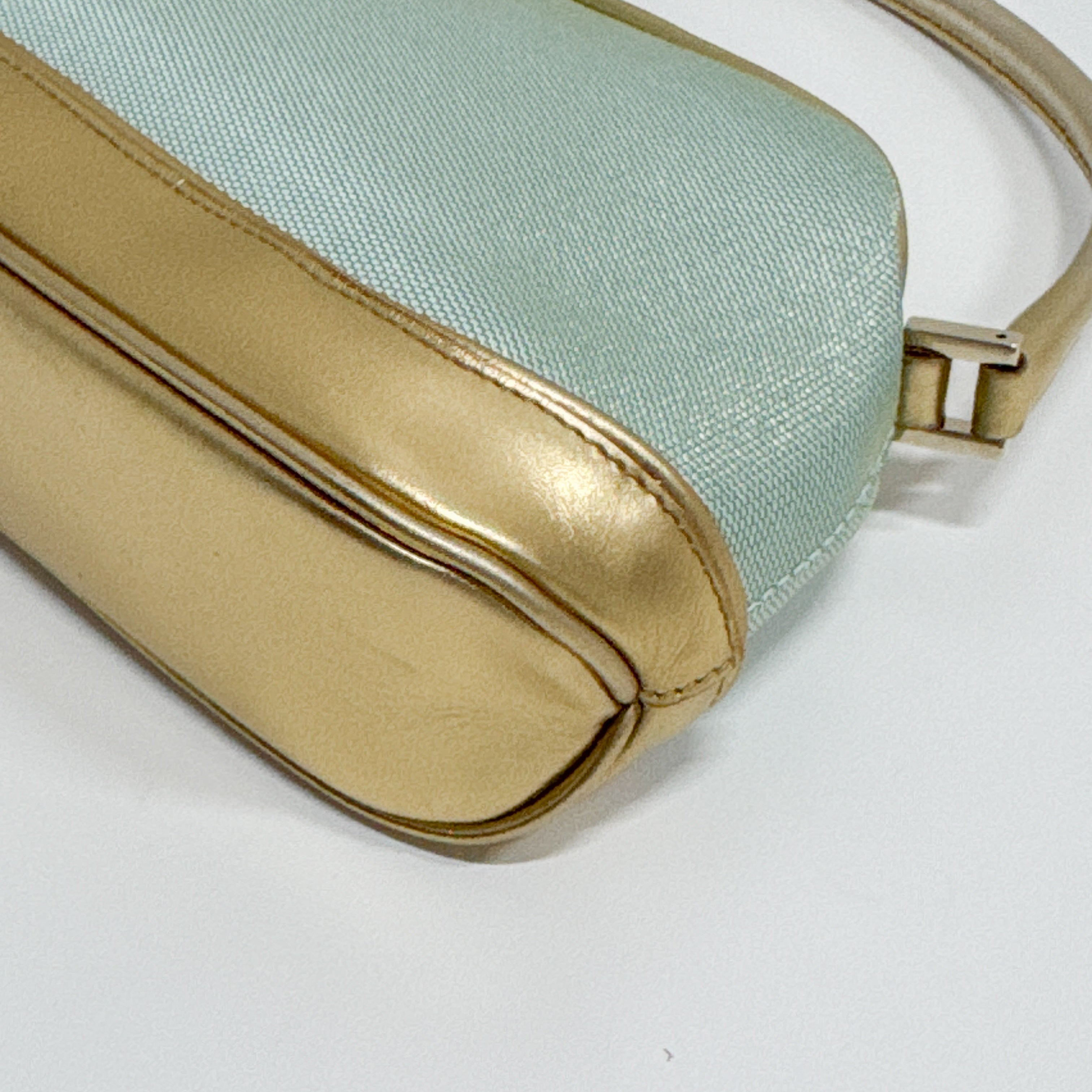 Blue & Gold Canvas Handbag