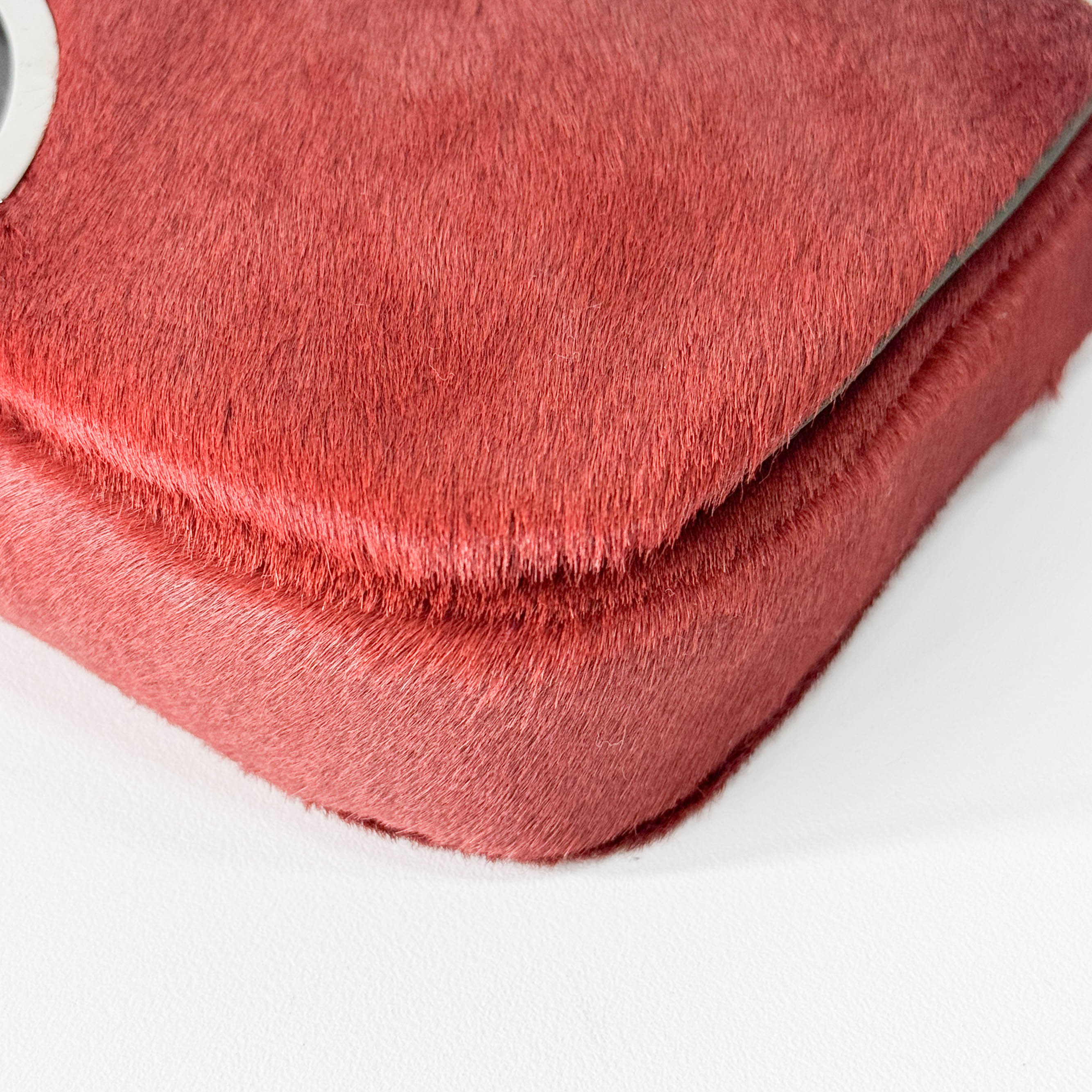 Malice Pearl Red Pony Hair Shoulder Bag