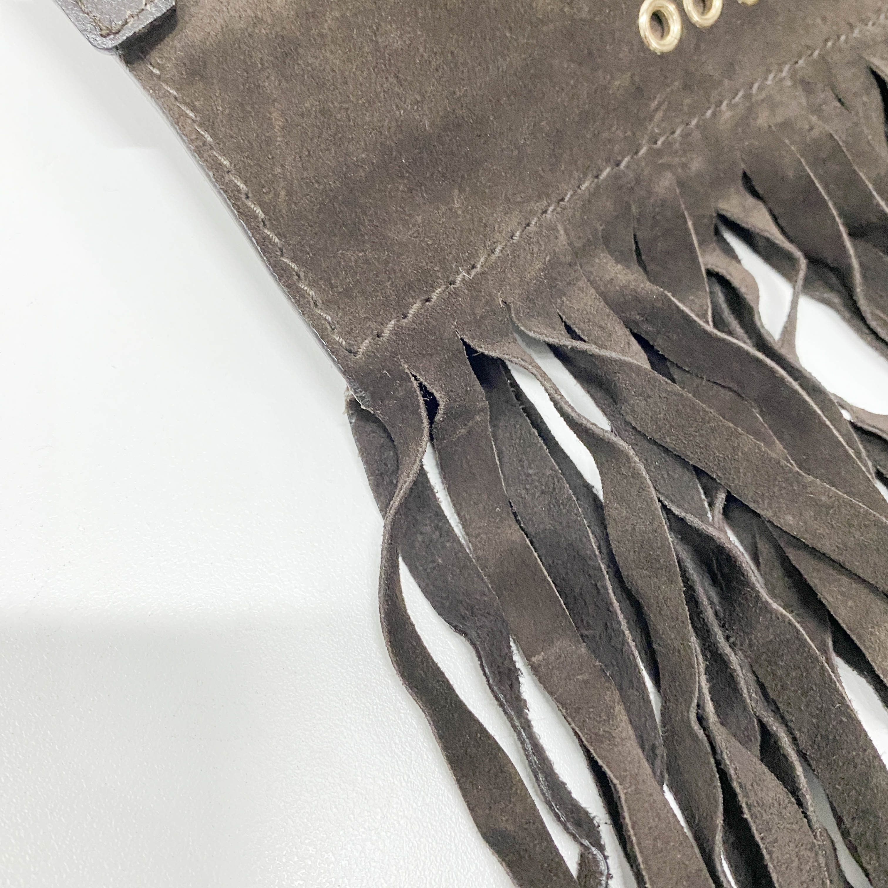 Anita Fringe Brown Suede Crossbody Bag