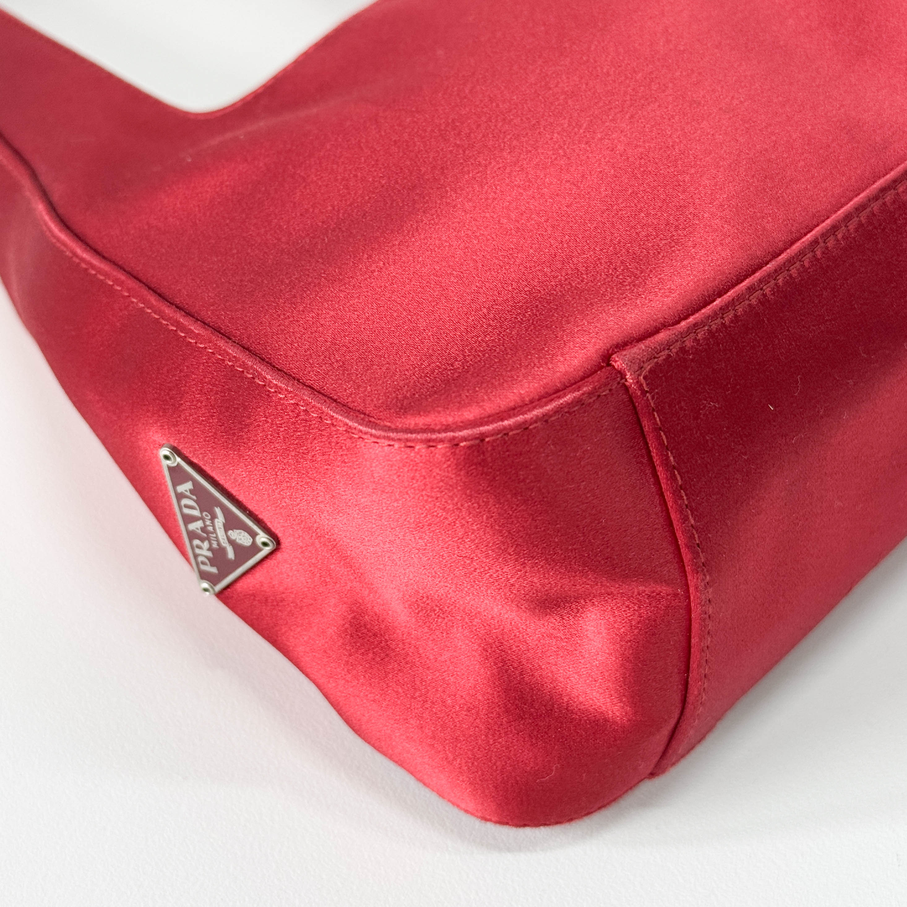 Red Satin Shoulder Bag
