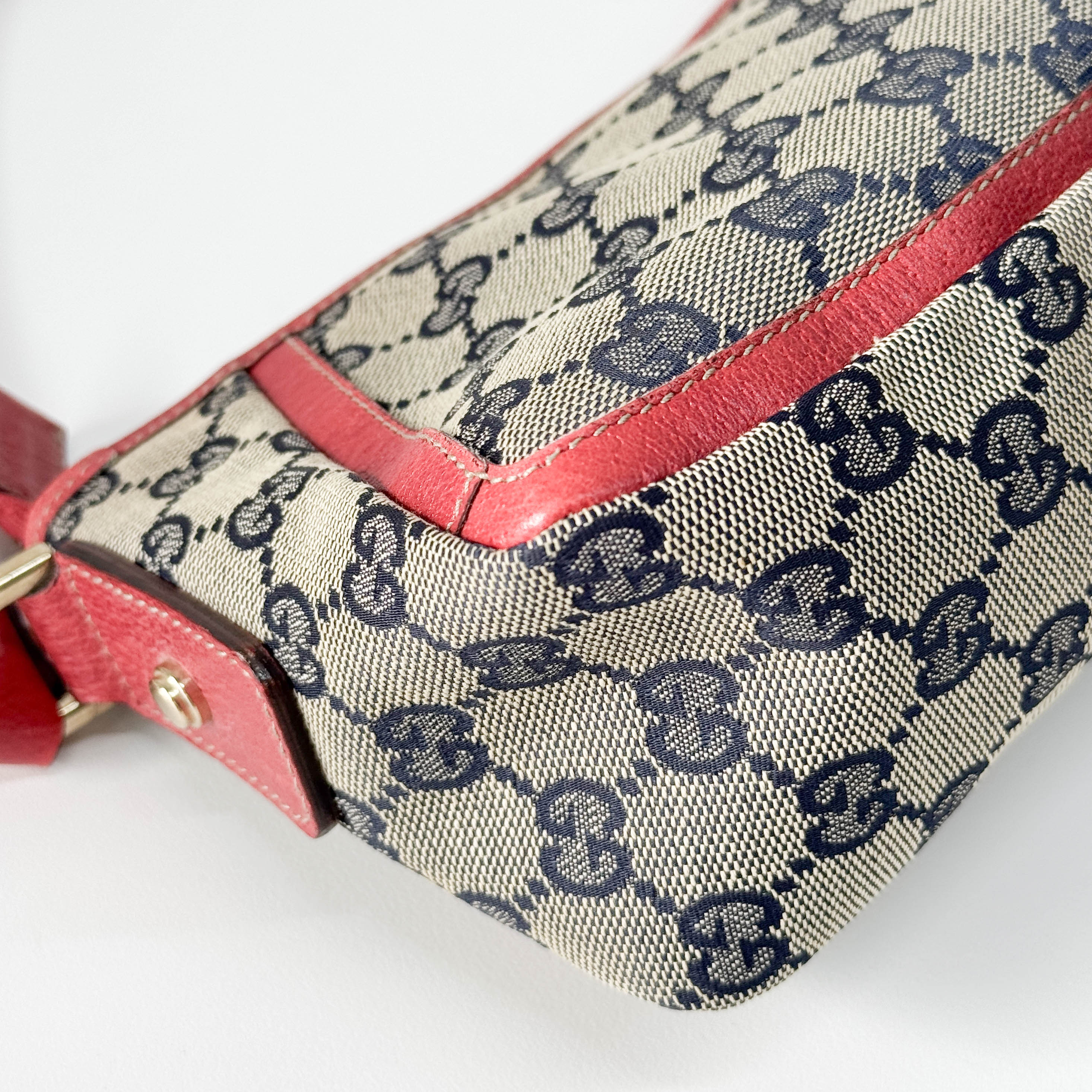 Abbey D-Ring Red Canvas Shoulder Bag