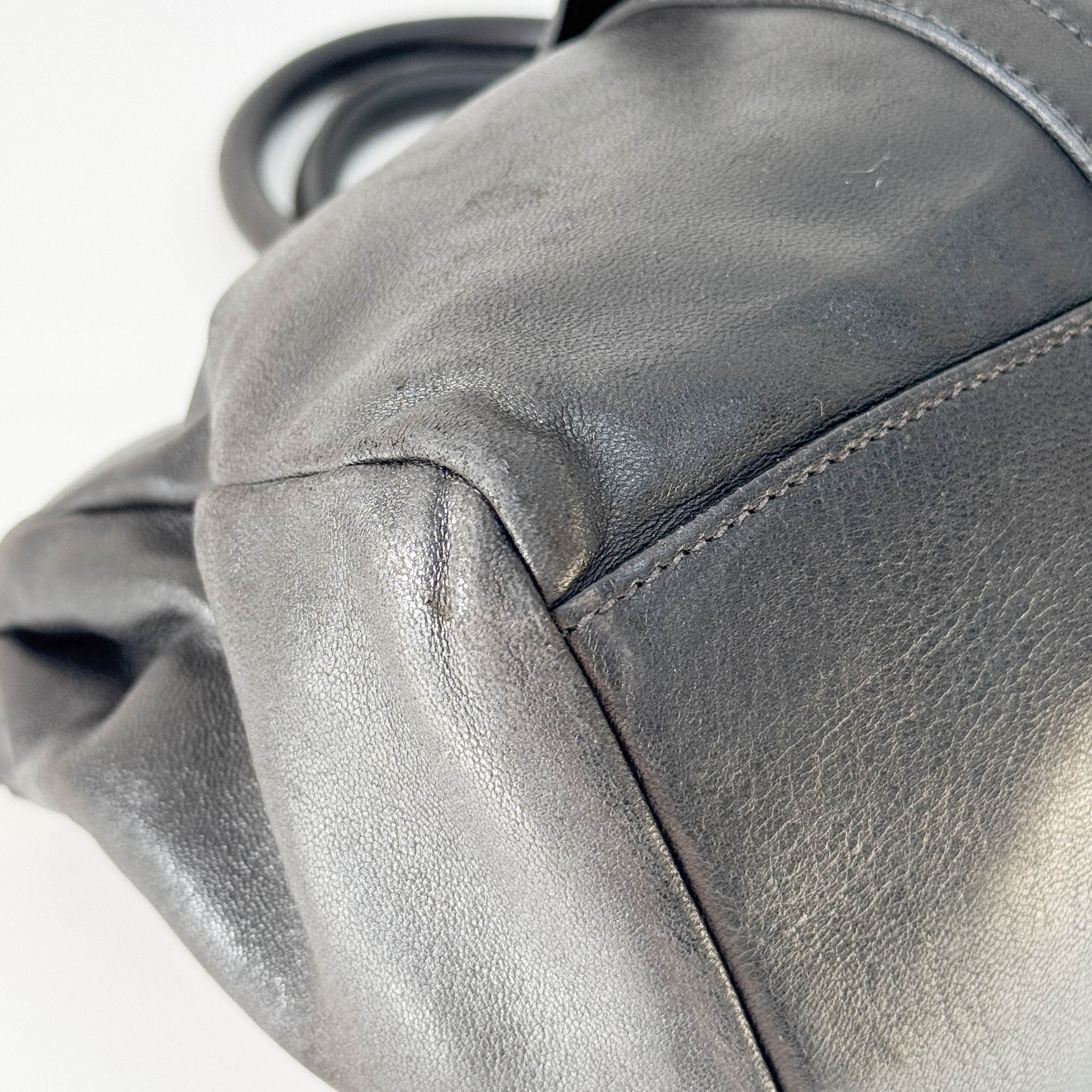 Vintage Black Leather Hand Bag
