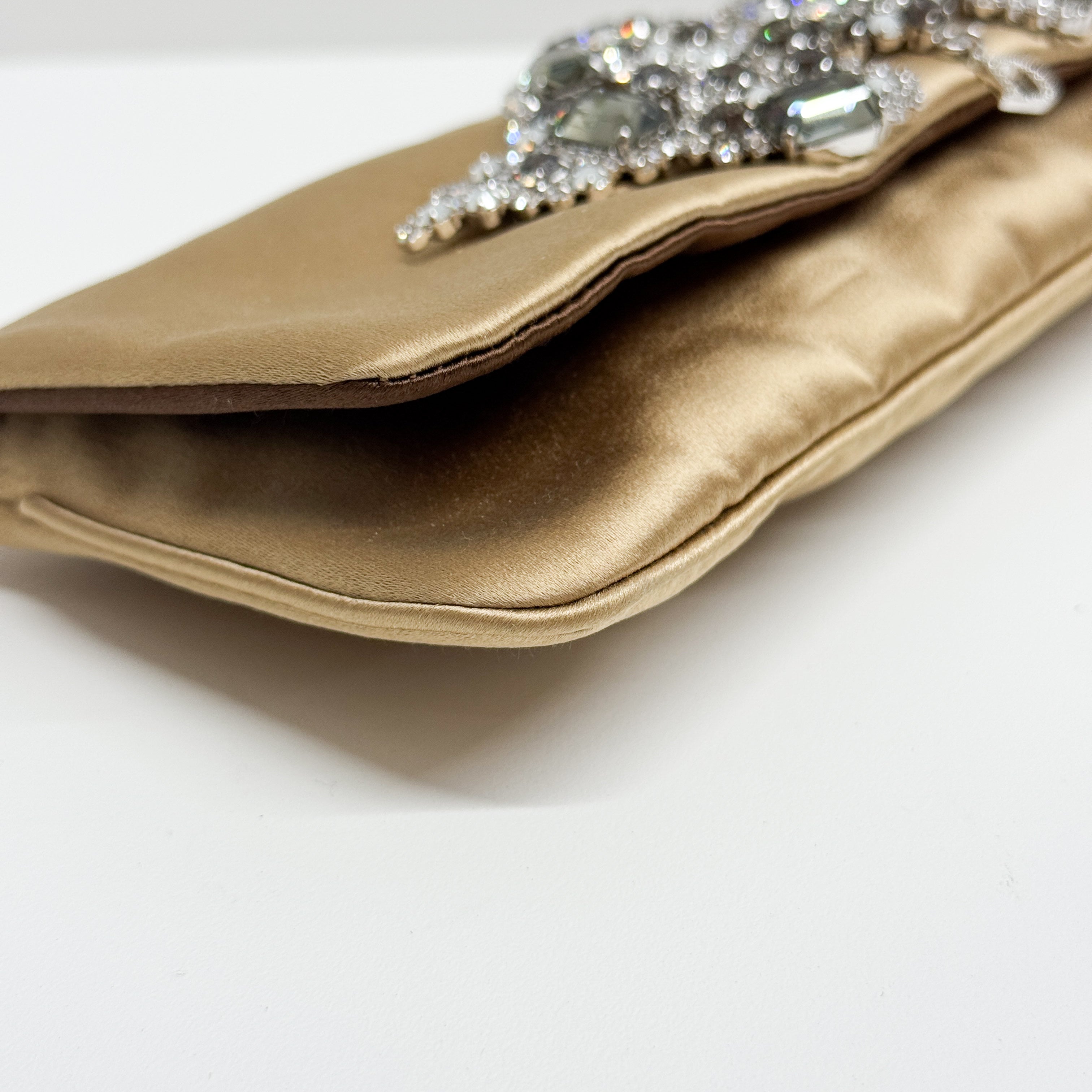Gold Satin Clutch/Crossbody Bag
