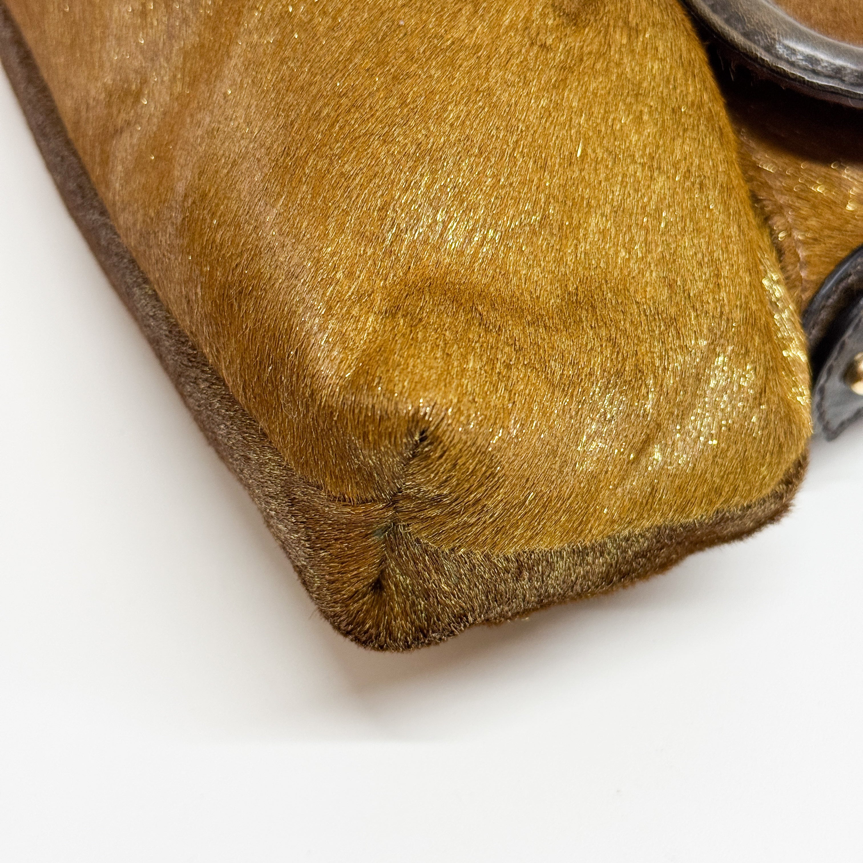 Chef Gold Pony Hair Shoulder Bag