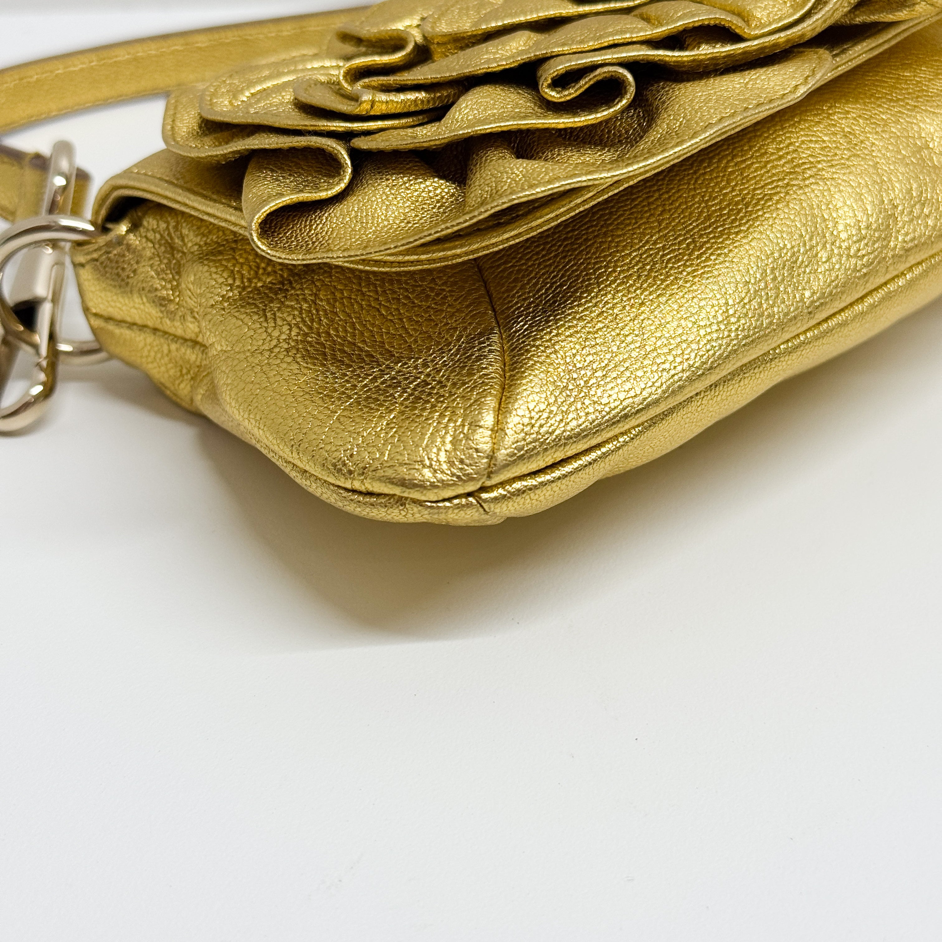 Vintage Mini Gold Leather Hand Bag