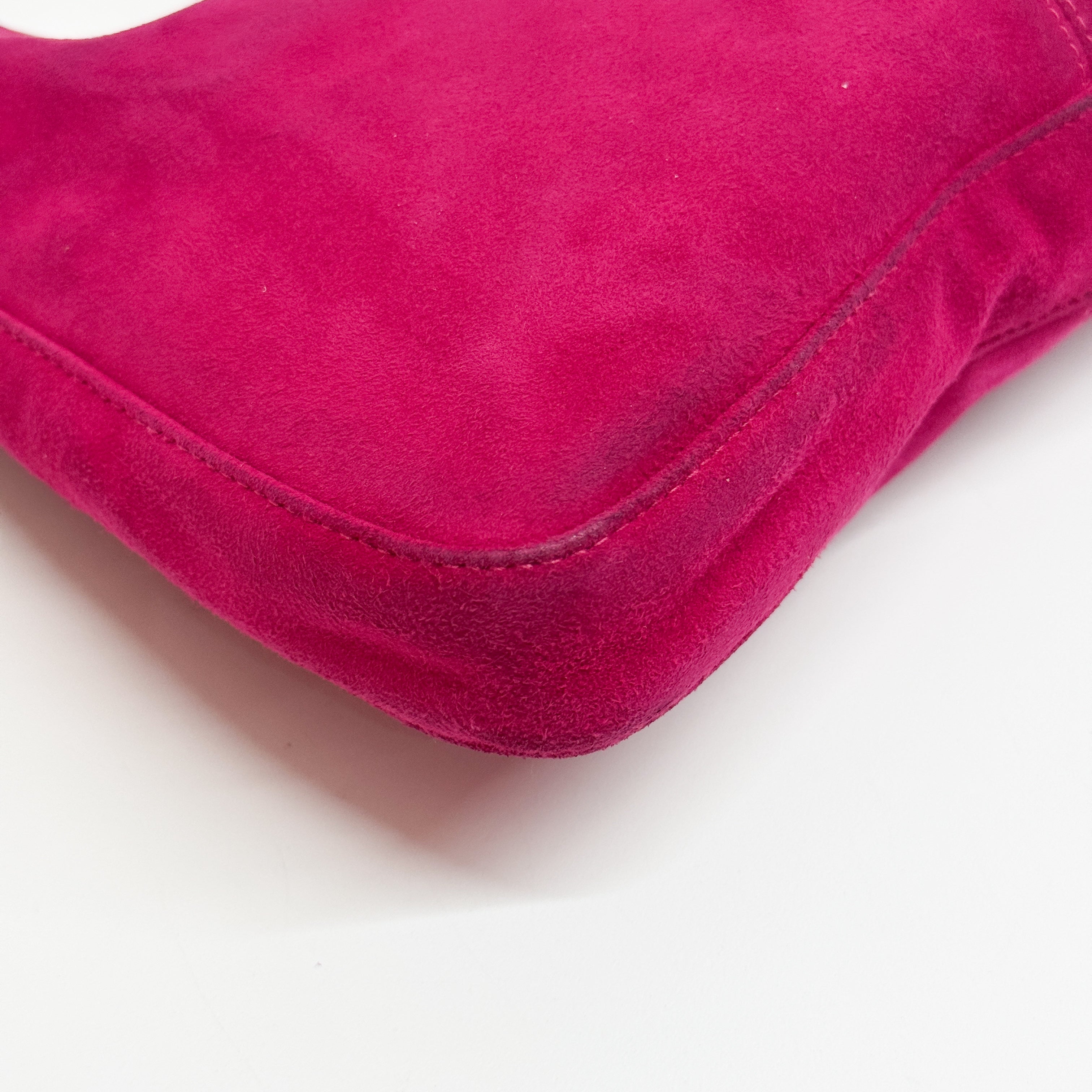 Mamma Baguette Pink Suede Shoulder Bag