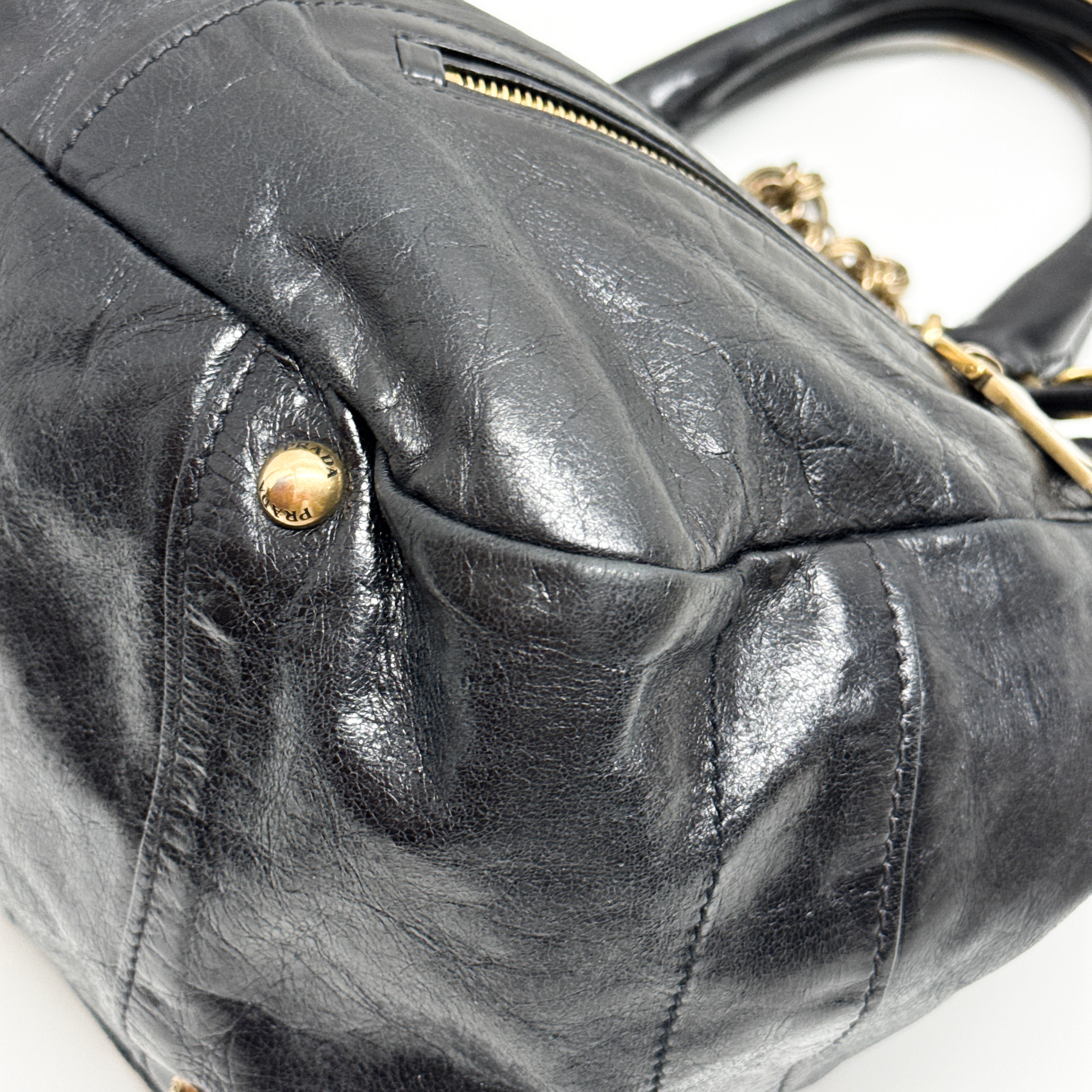 Black Leather Hand Bag