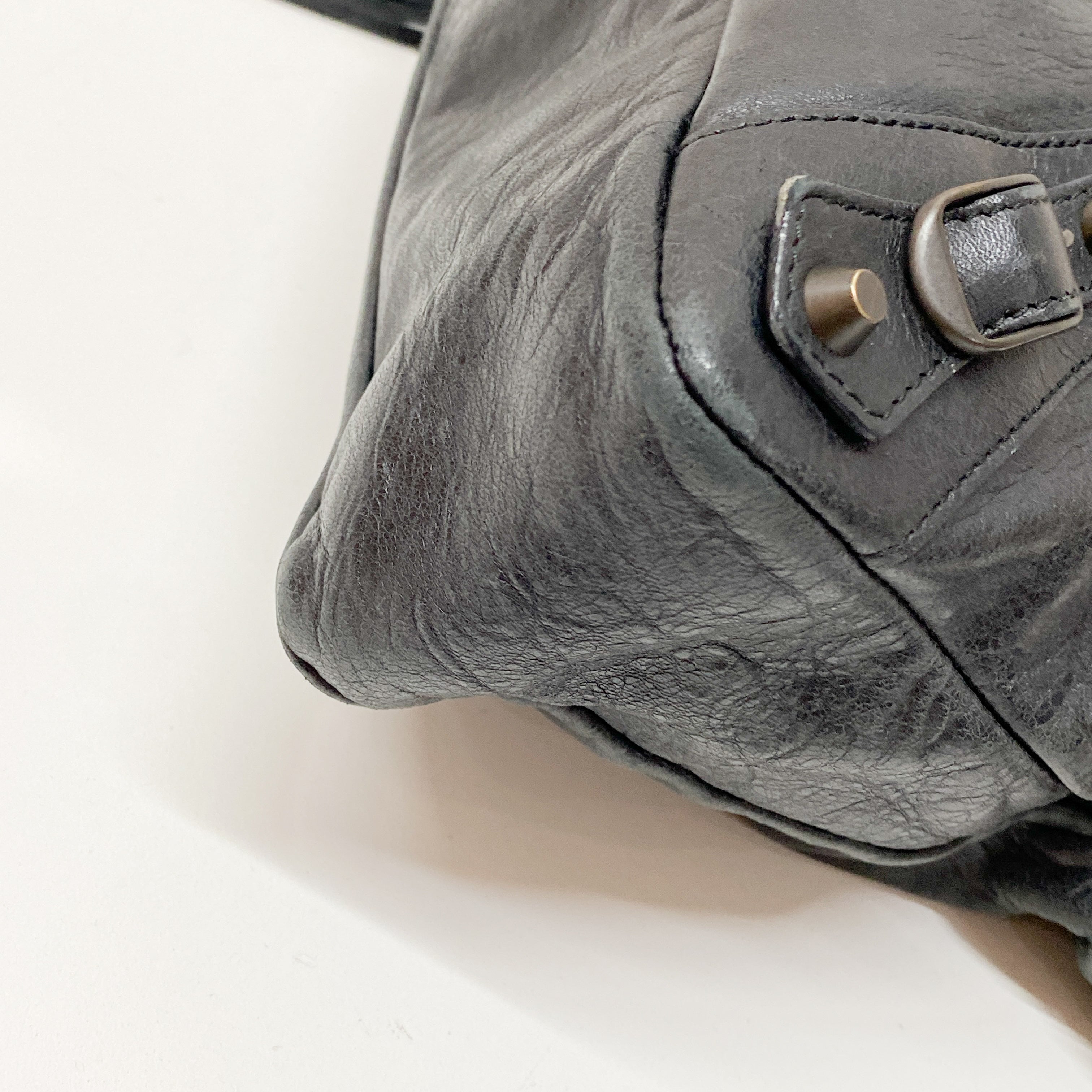 The Town Black Leather Two Way Bag