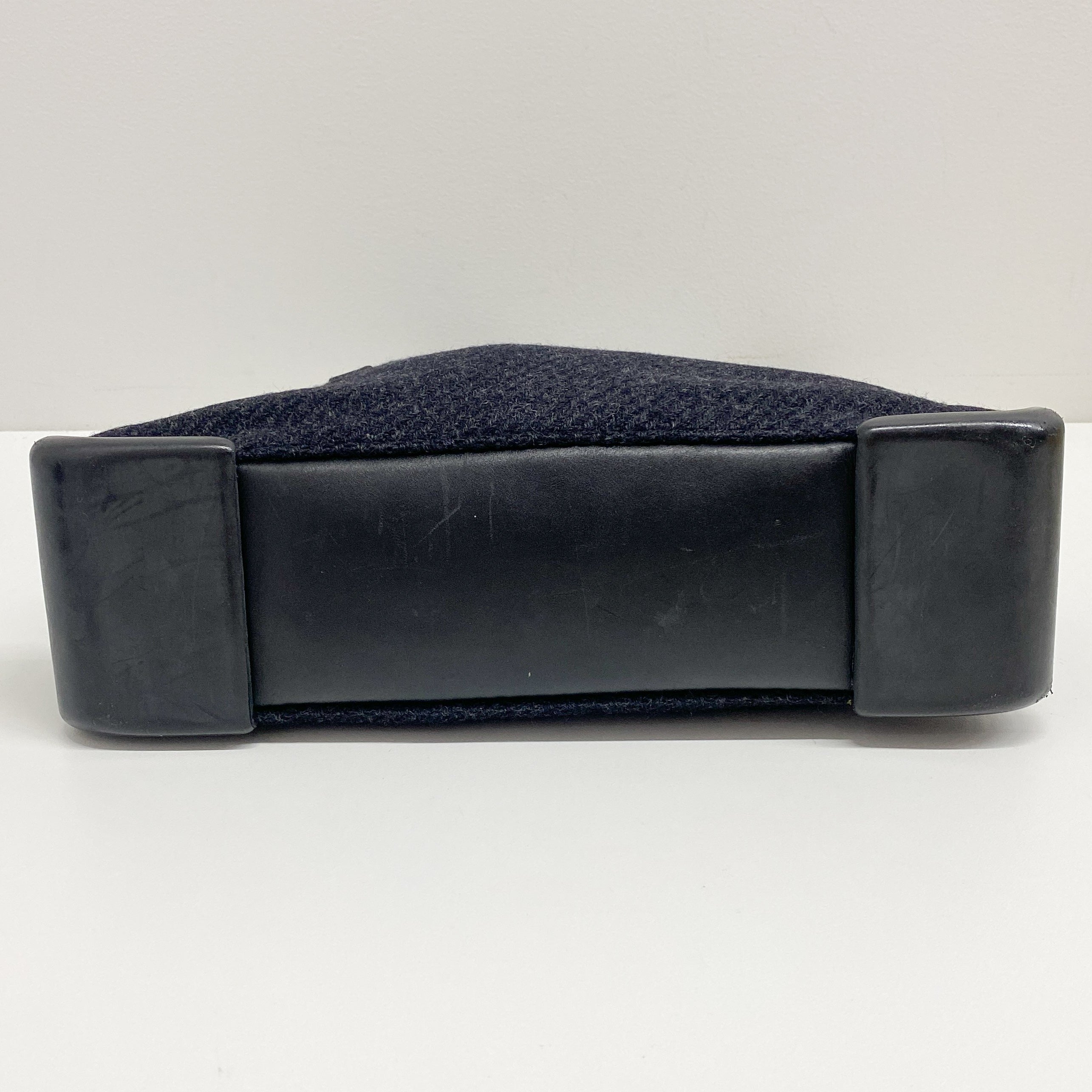 Vintage Black Wool Shoulder Bag