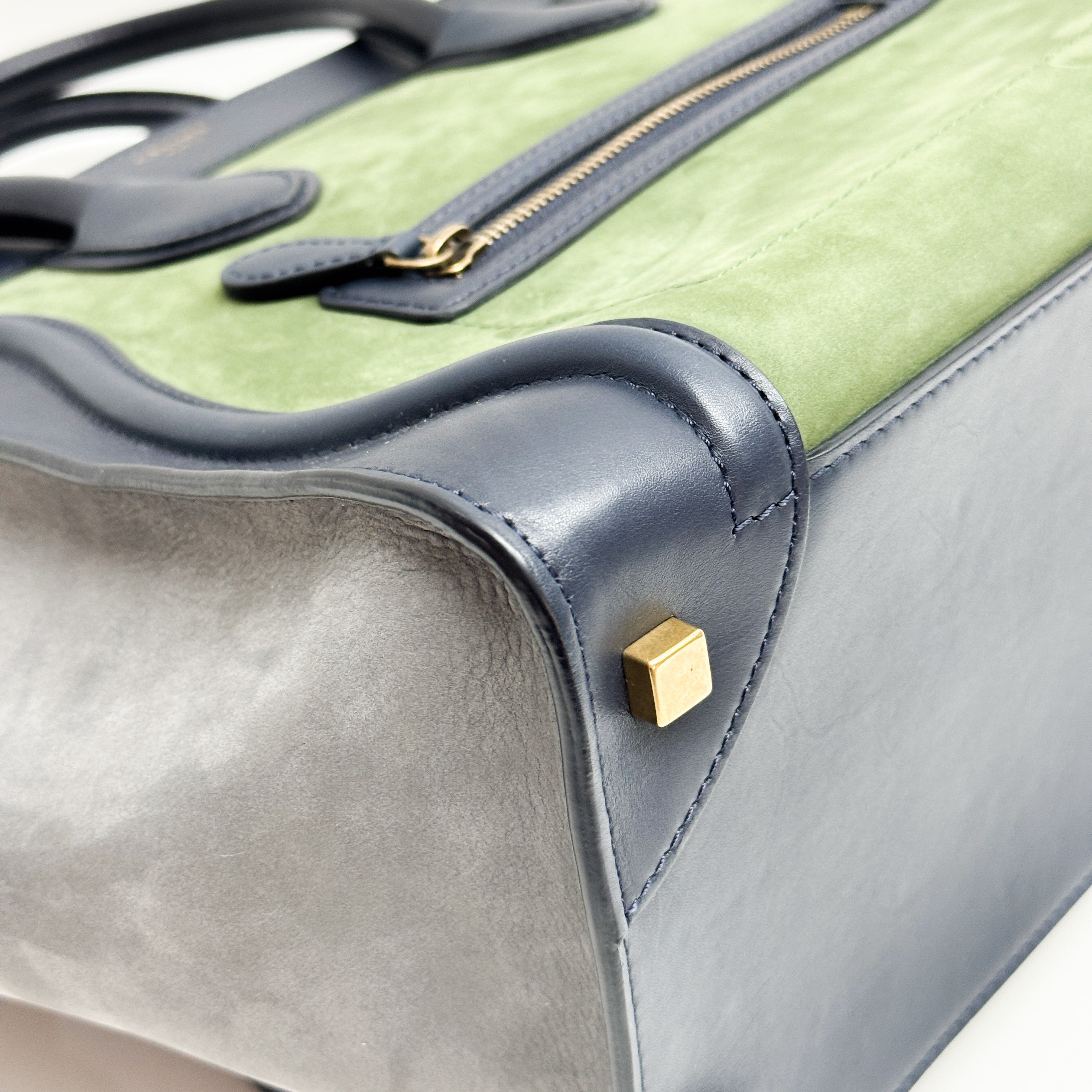 Luggage Micro Multicolored Suede Hand Bag