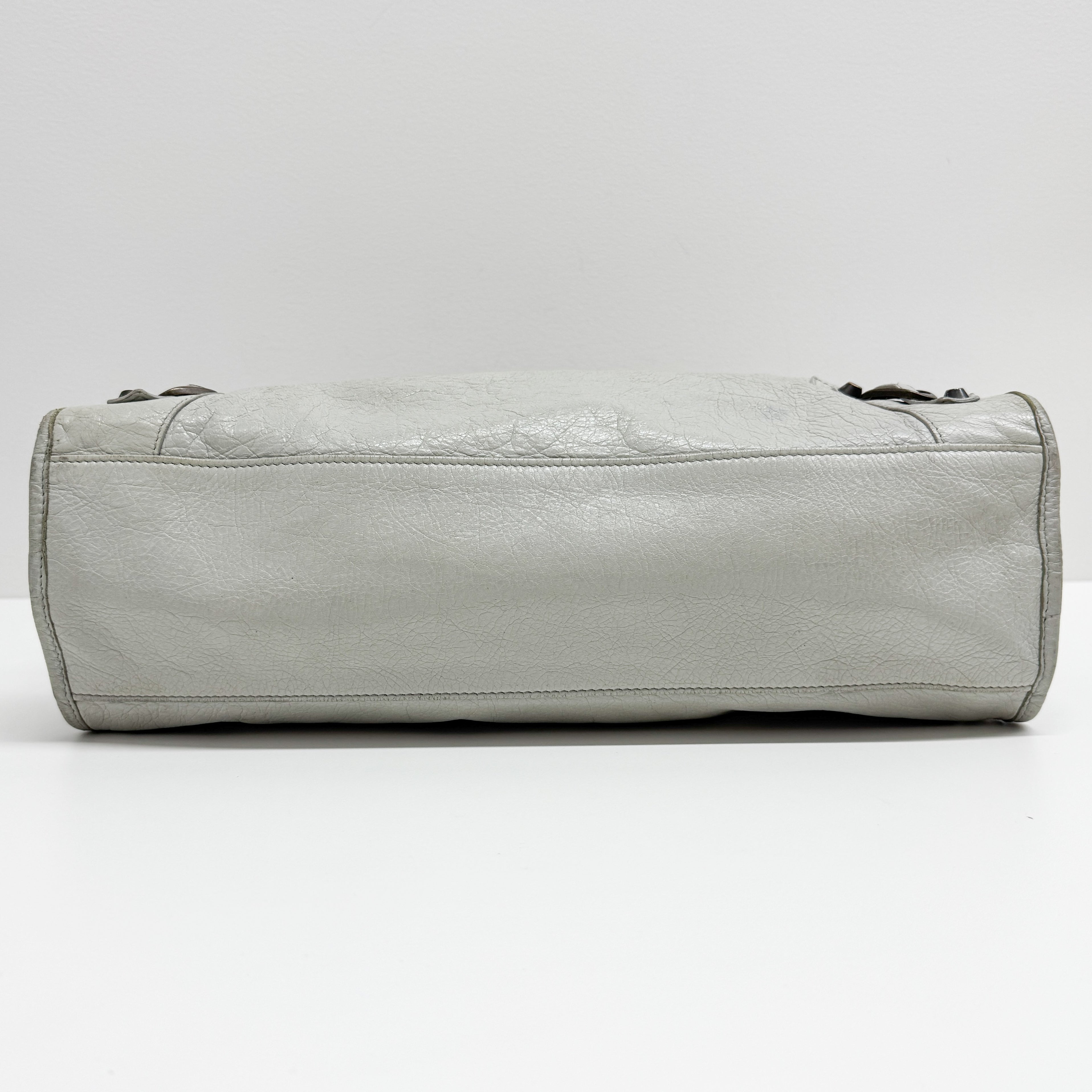 The City Grey Calfskin Leather Two Way Bag
