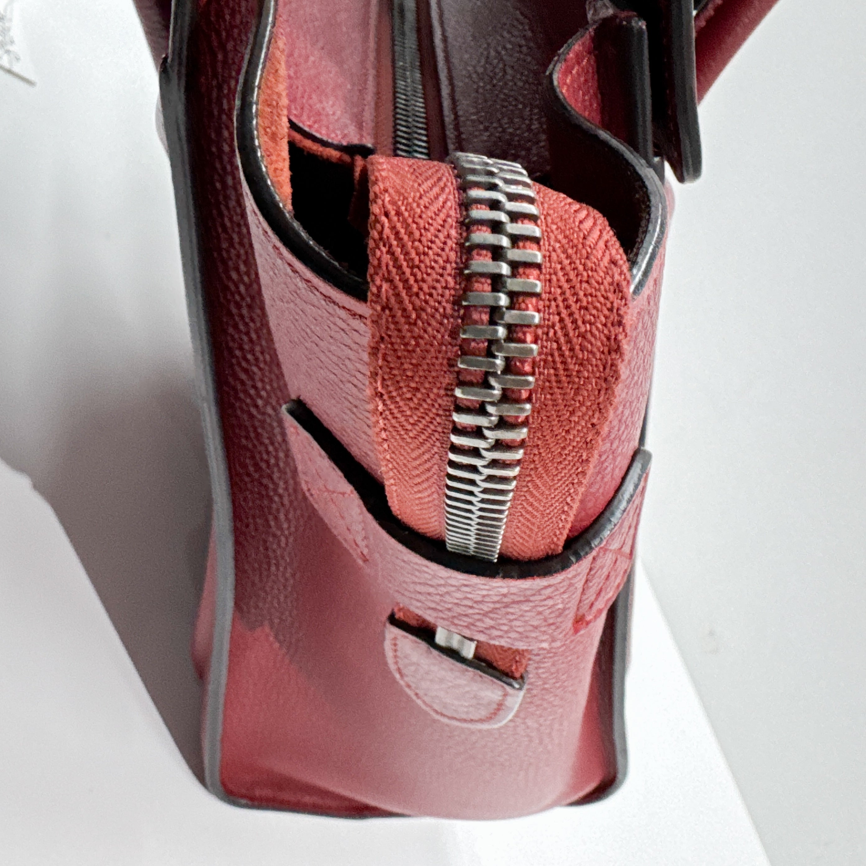 Vintage Red Leather Hand Bag