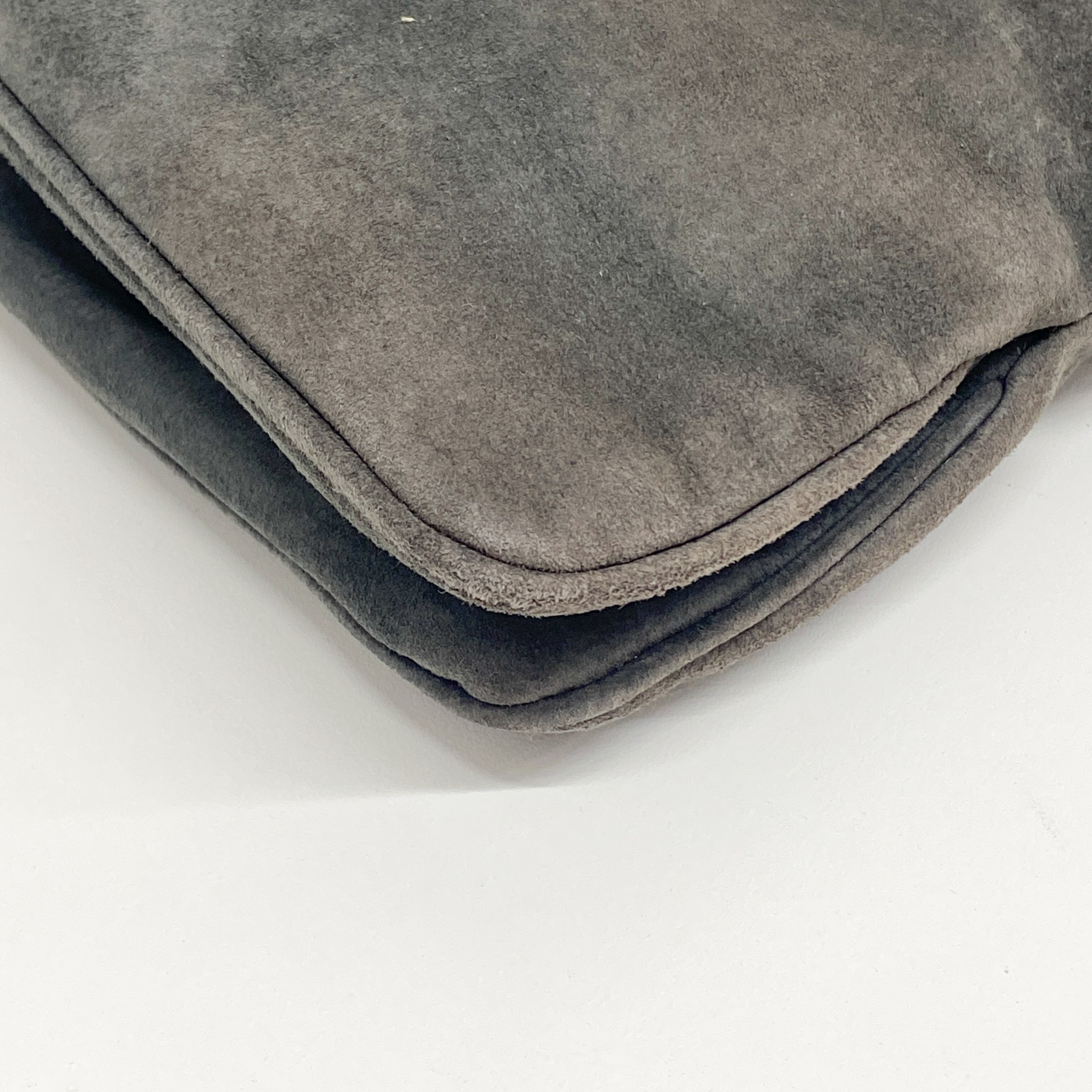 Vintage Grey Suede Shoulder Bag