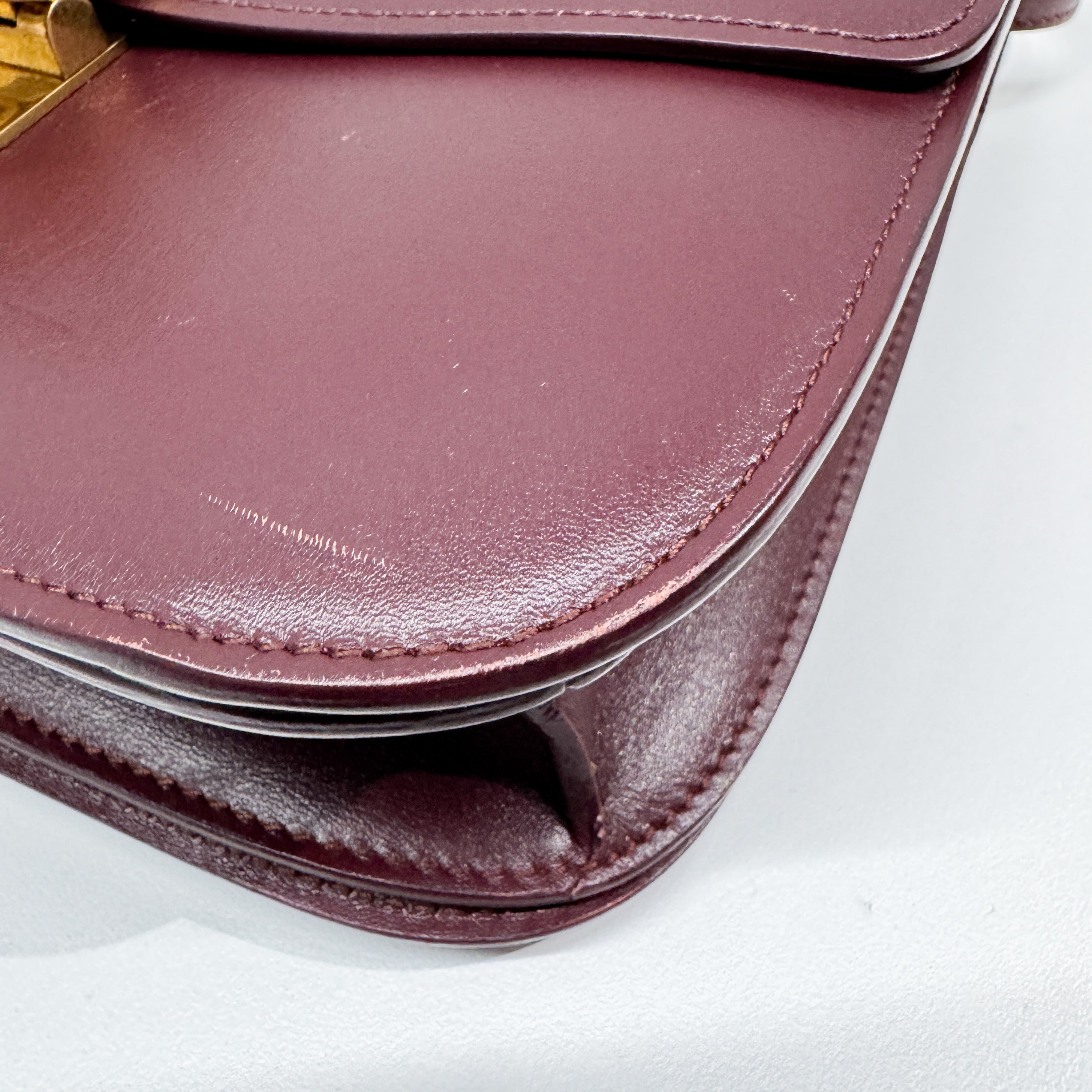 Vintage Red Leather Shoulder Bag