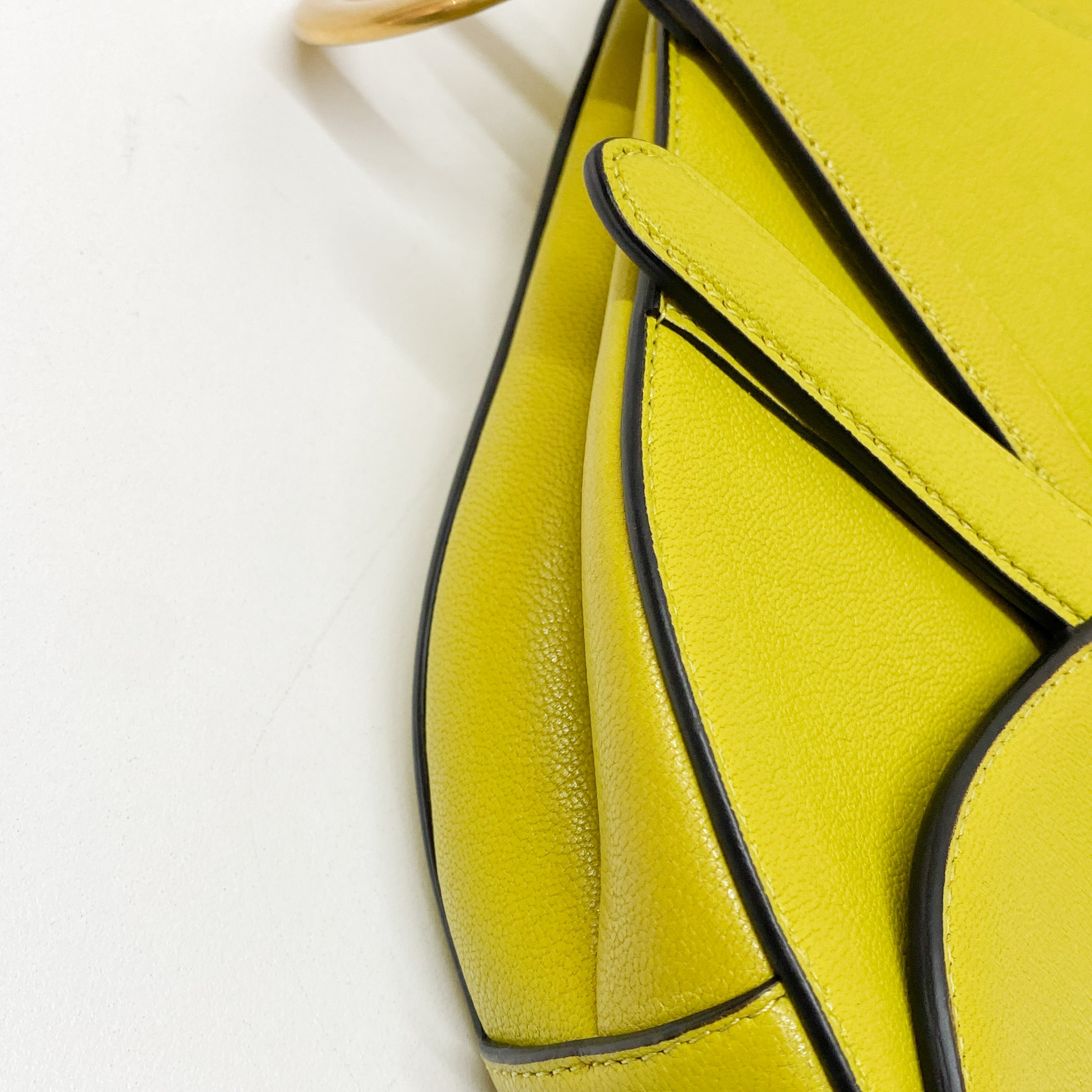 Saddle Green Leather Hand Bag