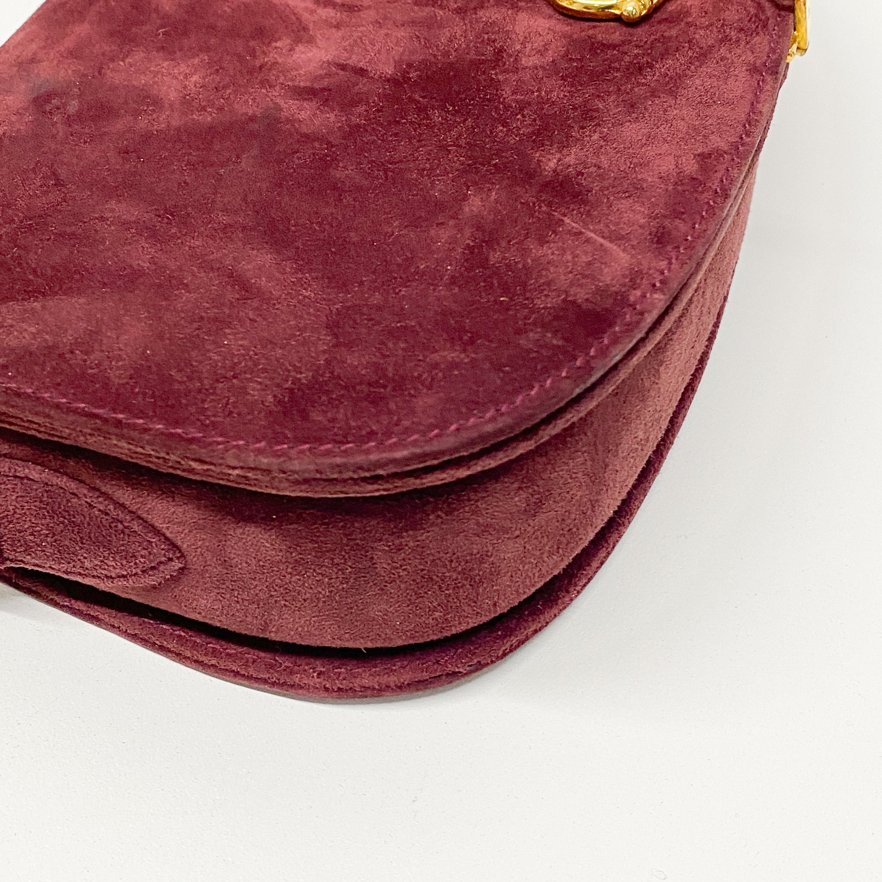 Red Suede Shoulder Bag