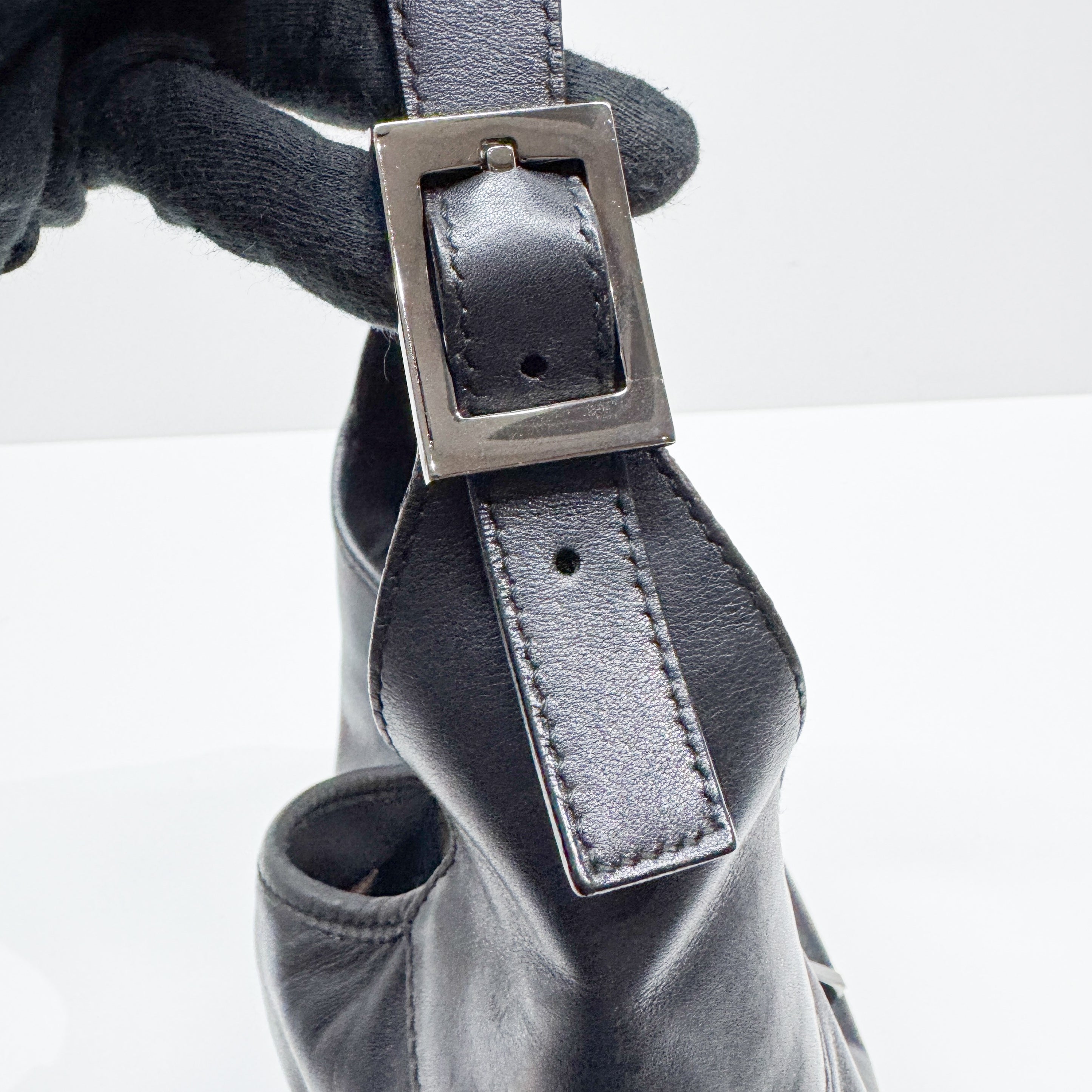 Black Leather Hobo Bag