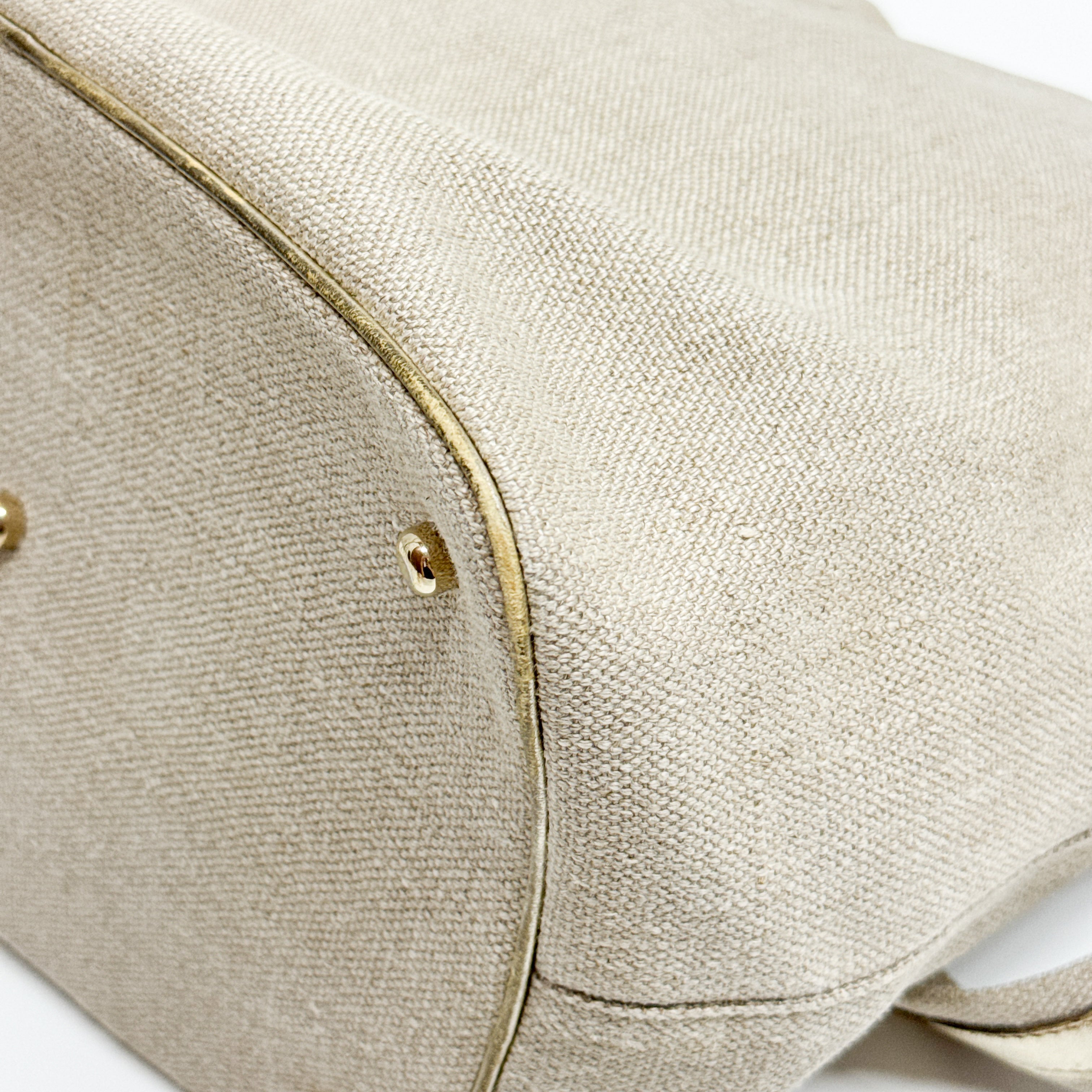 Beige Cotton Crossbody Bag